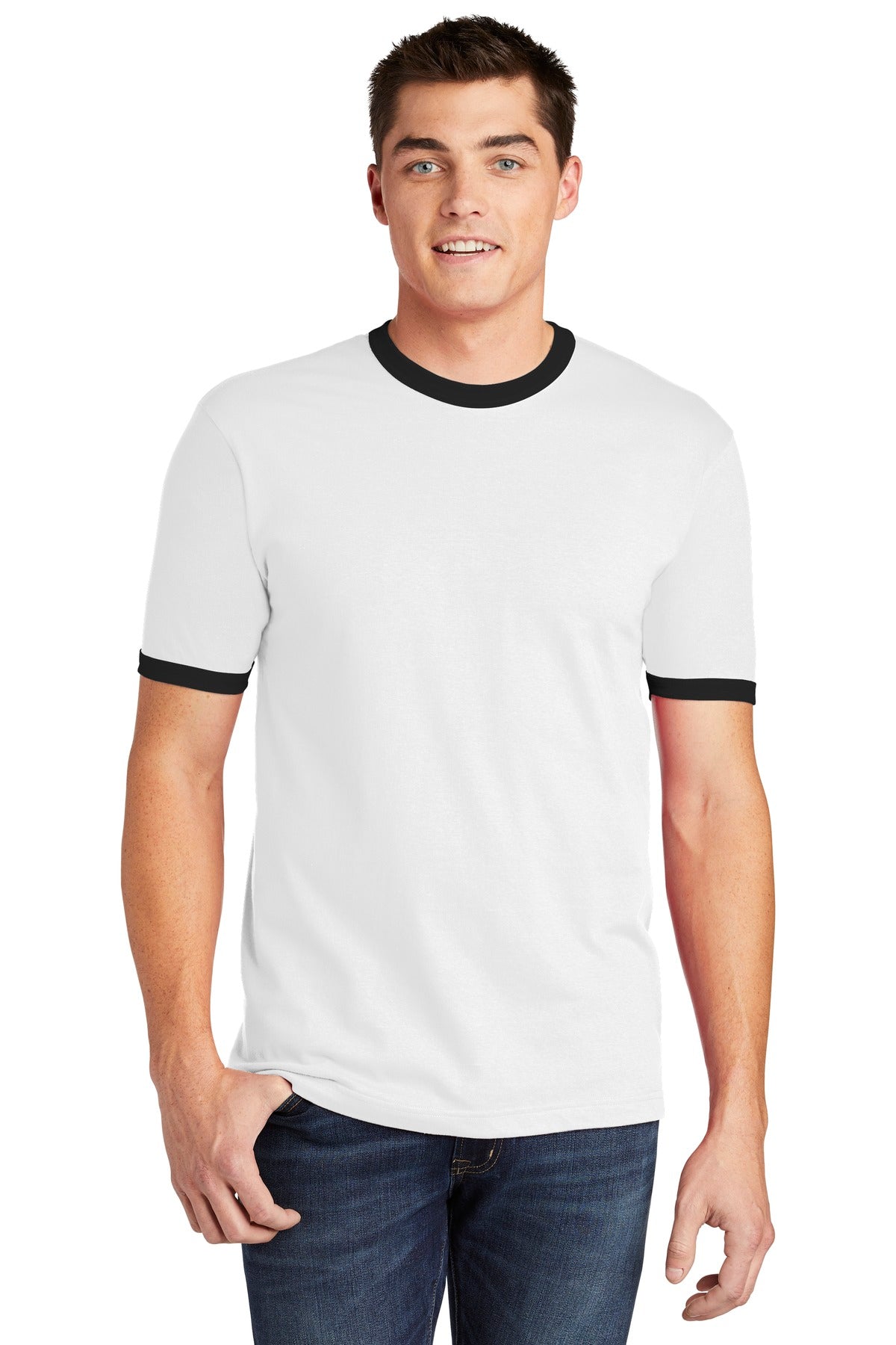 American Apparel Fine Jersey Ringer T-Shirt. 2410W