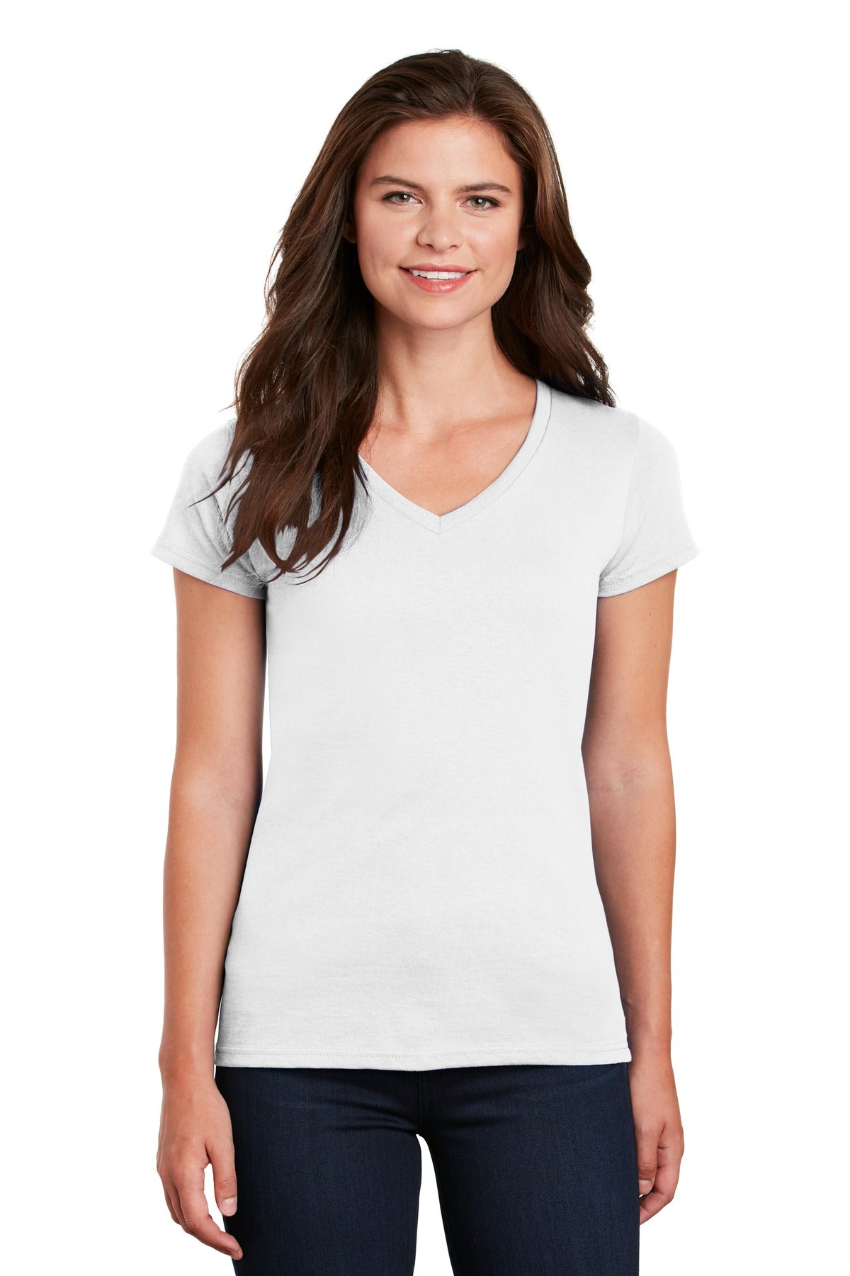 Gildan Ladies Heavy Cotton™ 100% Cotton V-Neck T-Shirt. 5V00L