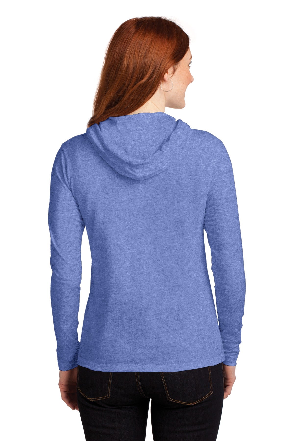 Gildan Ladies 100% Combed Ring Spun Cotton Long Sleeve Hooded T-Shirt. 887L