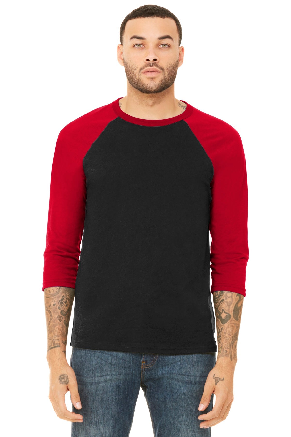 BELLA+CANVAS Unisex 3/4-Sleeve Baseball Tee. BC3200