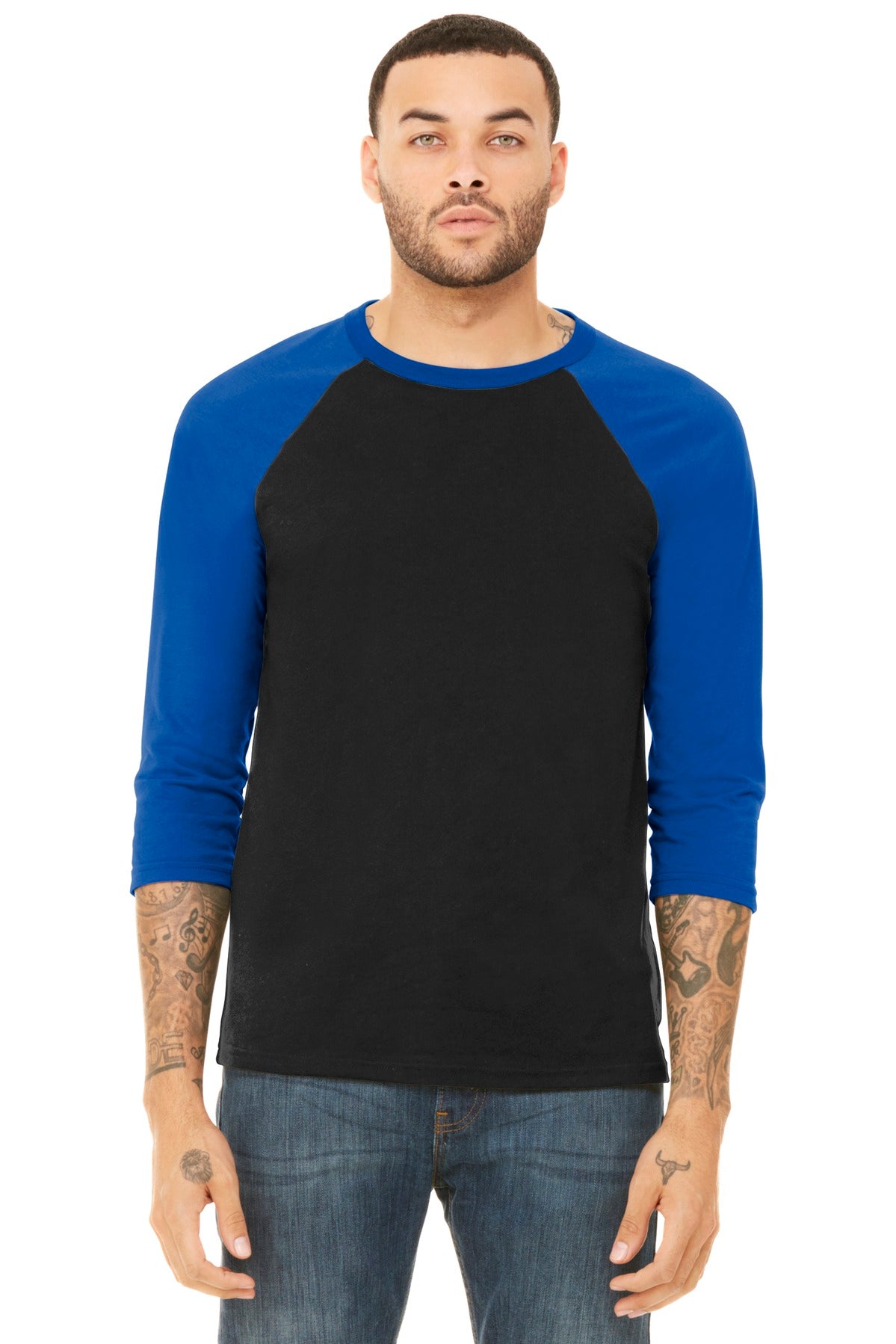 BELLA+CANVAS Unisex 3/4-Sleeve Baseball Tee. BC3200