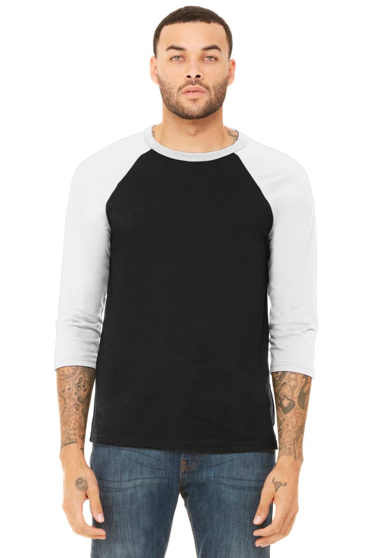 BELLA+CANVAS Unisex 3/4-Sleeve Baseball Tee. BC3200