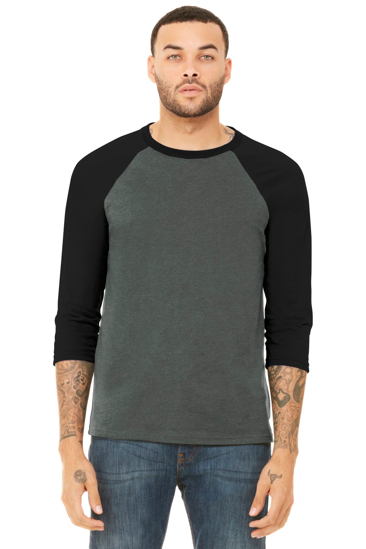 BELLA+CANVAS Unisex 3/4-Sleeve Baseball Tee. BC3200