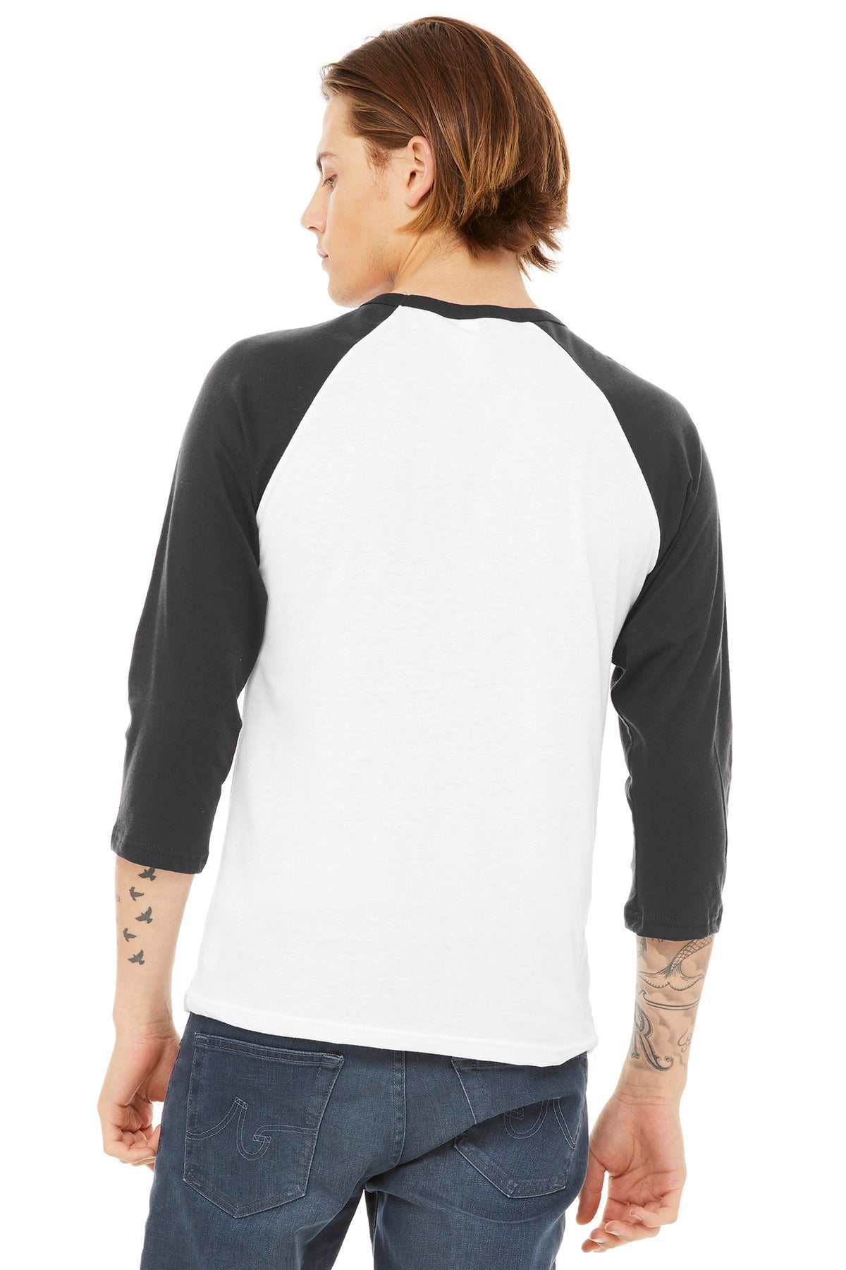 BELLA+CANVAS Unisex 3/4-Sleeve Baseball Tee. BC3200