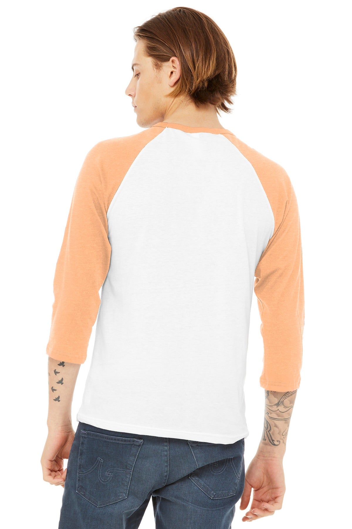 BELLA+CANVAS Unisex 3/4-Sleeve Baseball Tee. BC3200