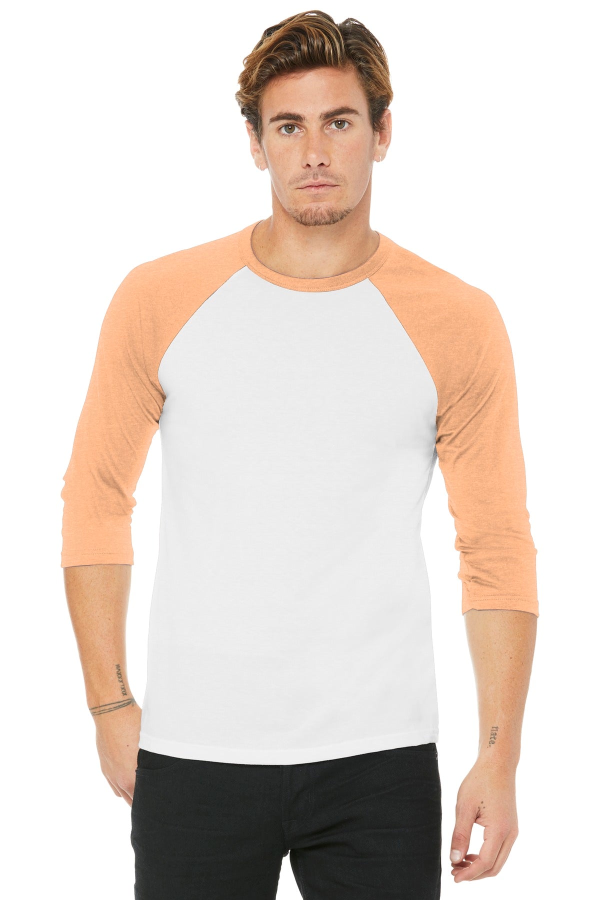 BELLA+CANVAS Unisex 3/4-Sleeve Baseball Tee. BC3200