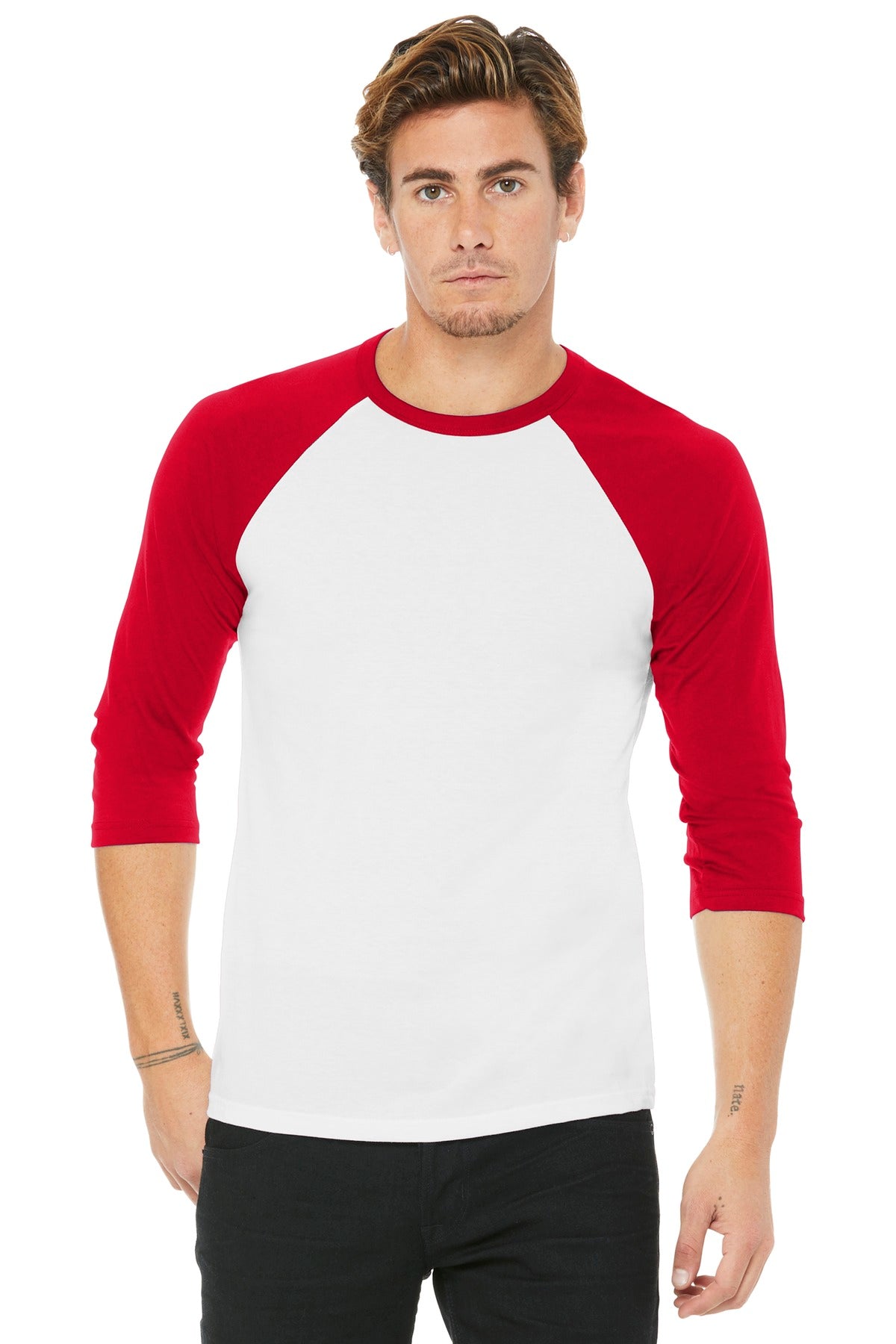 BELLA+CANVAS Unisex 3/4-Sleeve Baseball Tee. BC3200