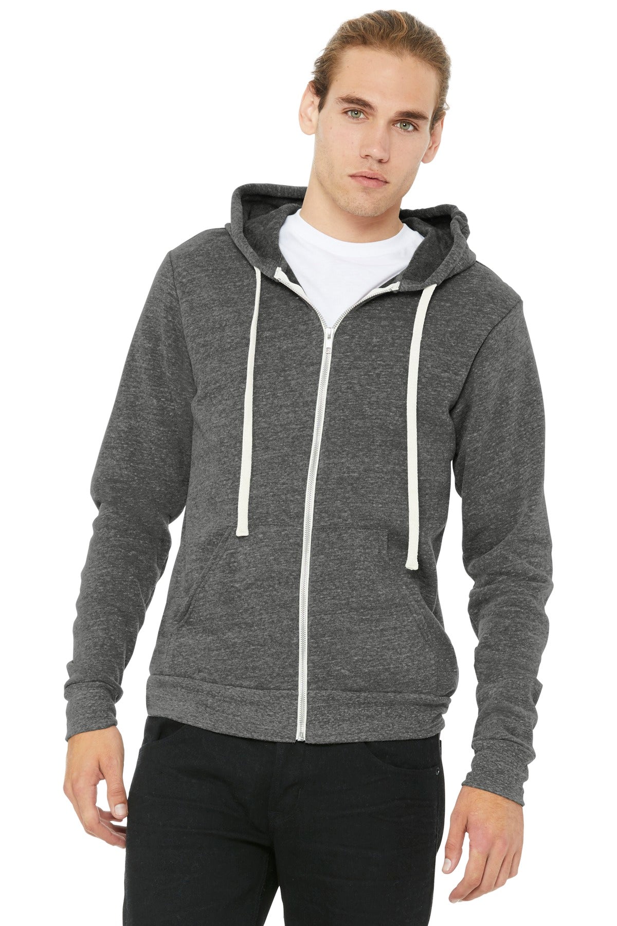 BELLA+CANVAS Unisex Triblend Sponge Fleece Full-Zip Hoodie. BC3909