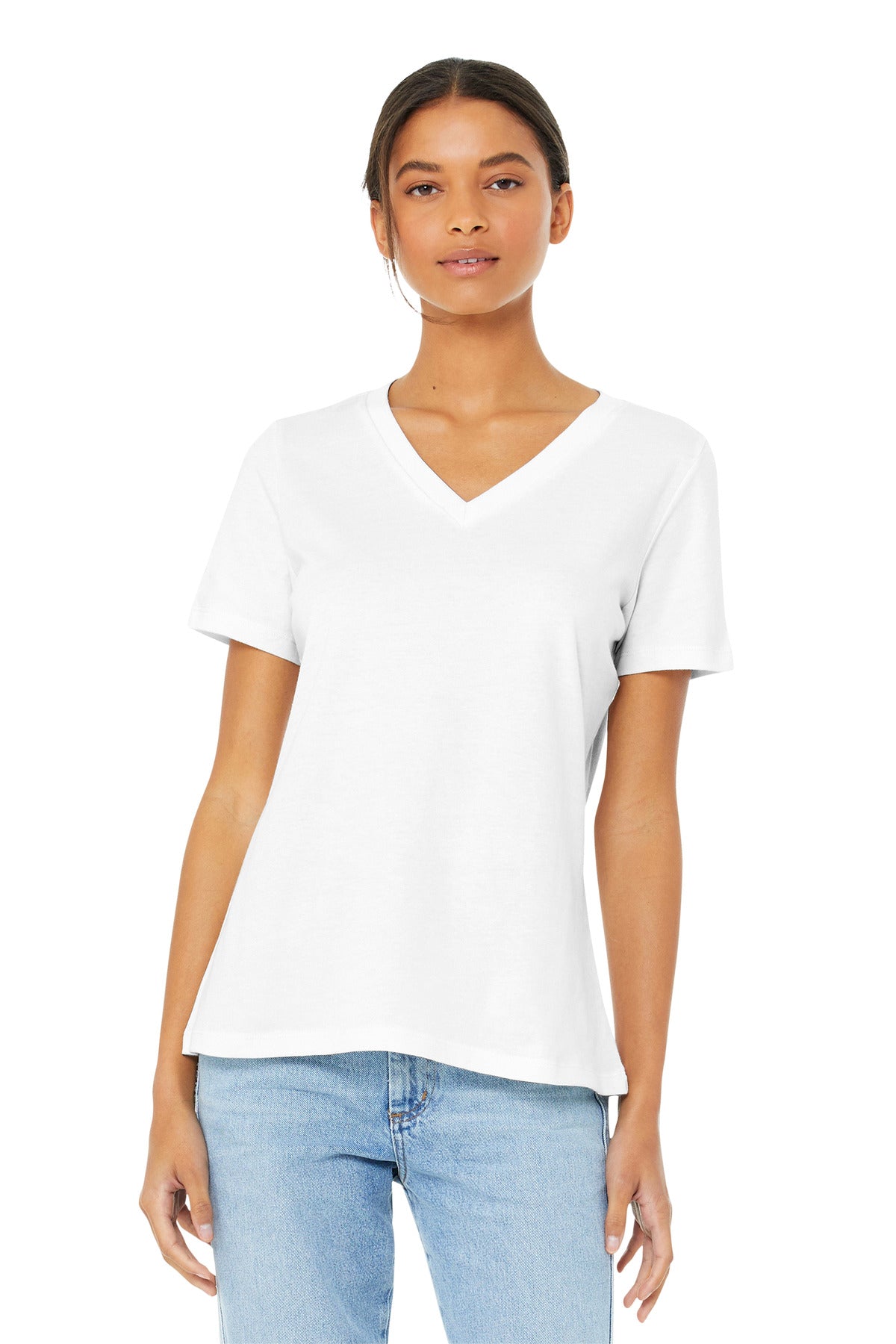 BELLA+CANVAS Women's Relaxed Jersey Short Sleeve V-Neck Tee. BC6405