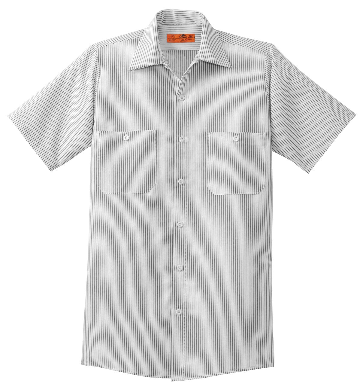 Red Kap Long Size Short Sleeve Striped Industrial Work Shirt. CS20LONG