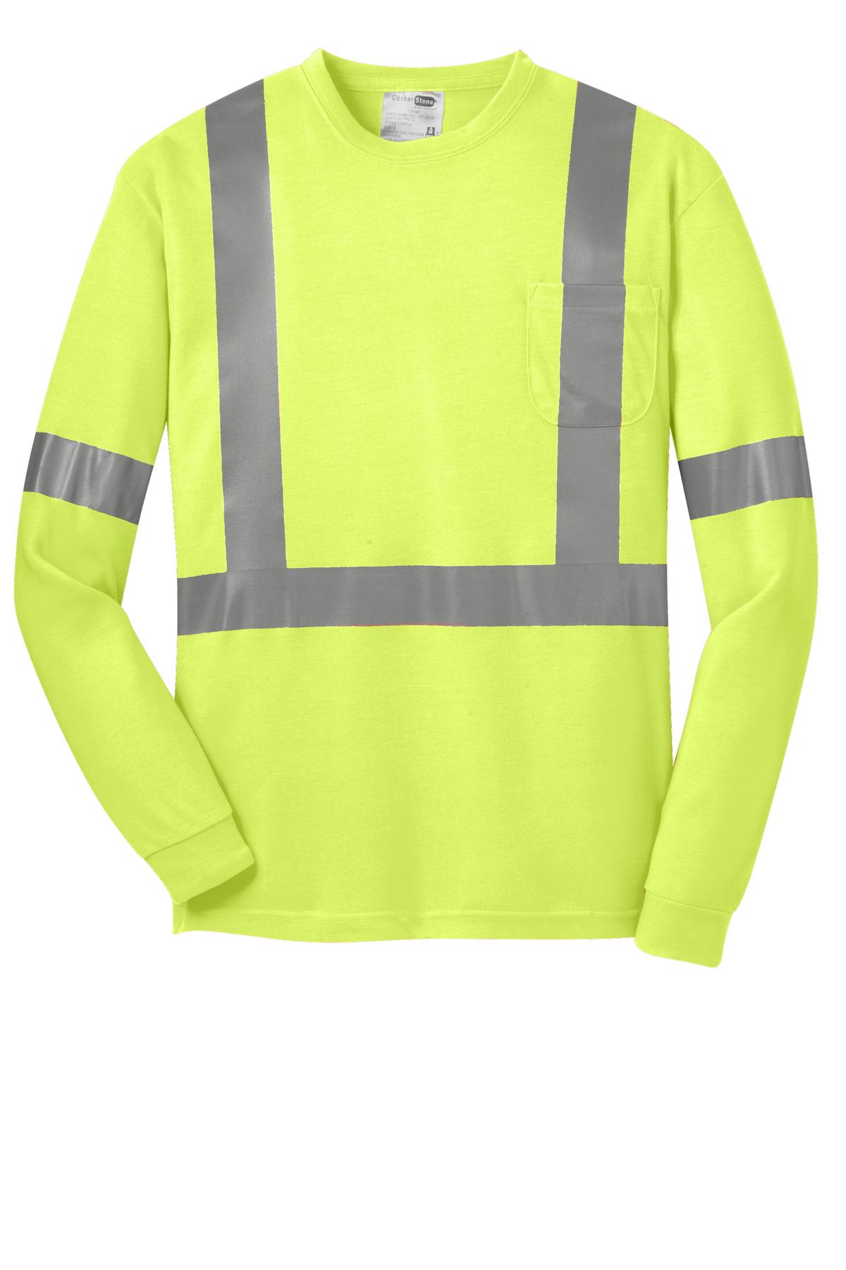 CornerStone ANSI 107 Class 2 Long Sleeve Safety T-Shirt. CS401LS