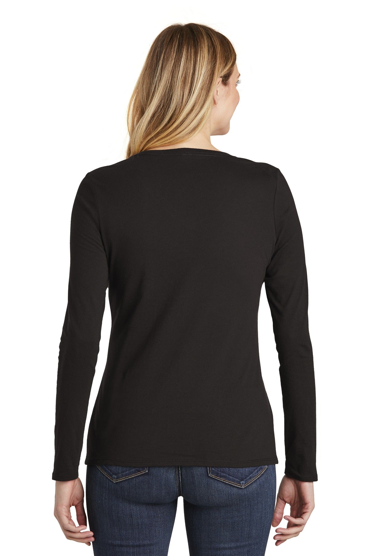 District Women's Very Important Tee Long Sleeve V-Neck. DT6201