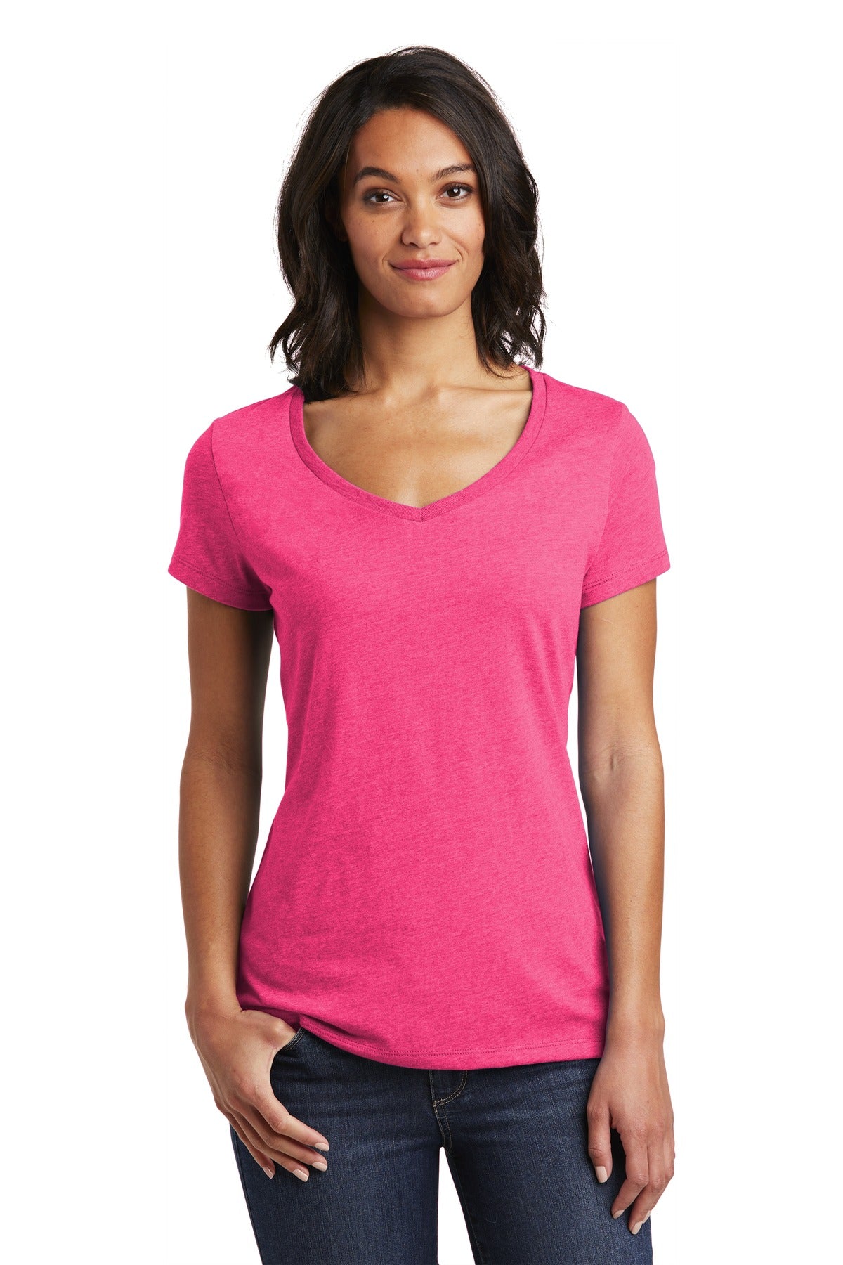 District Women's Very Important Tee V-Neck. DT6503