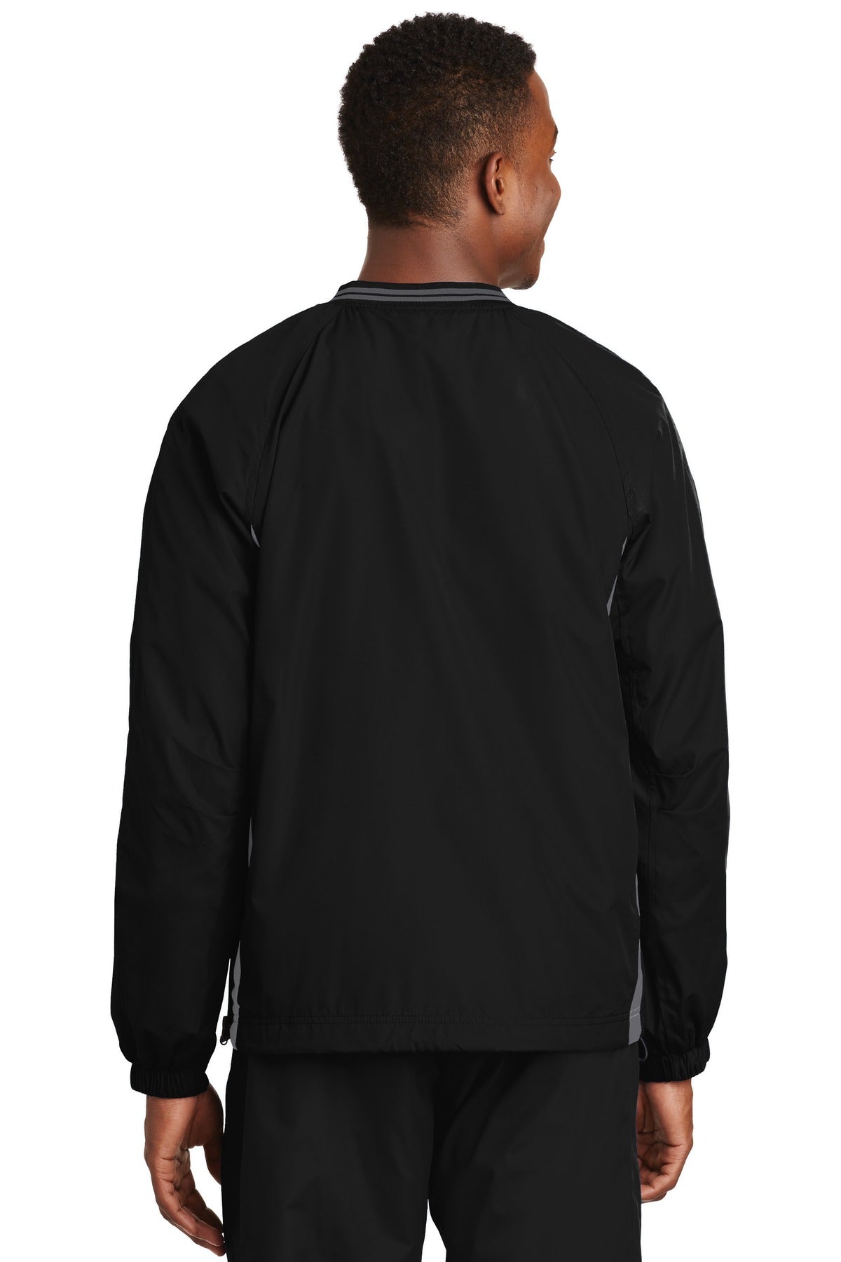 Sport-Tek Tipped V-Neck Raglan Wind Shirt. JST62