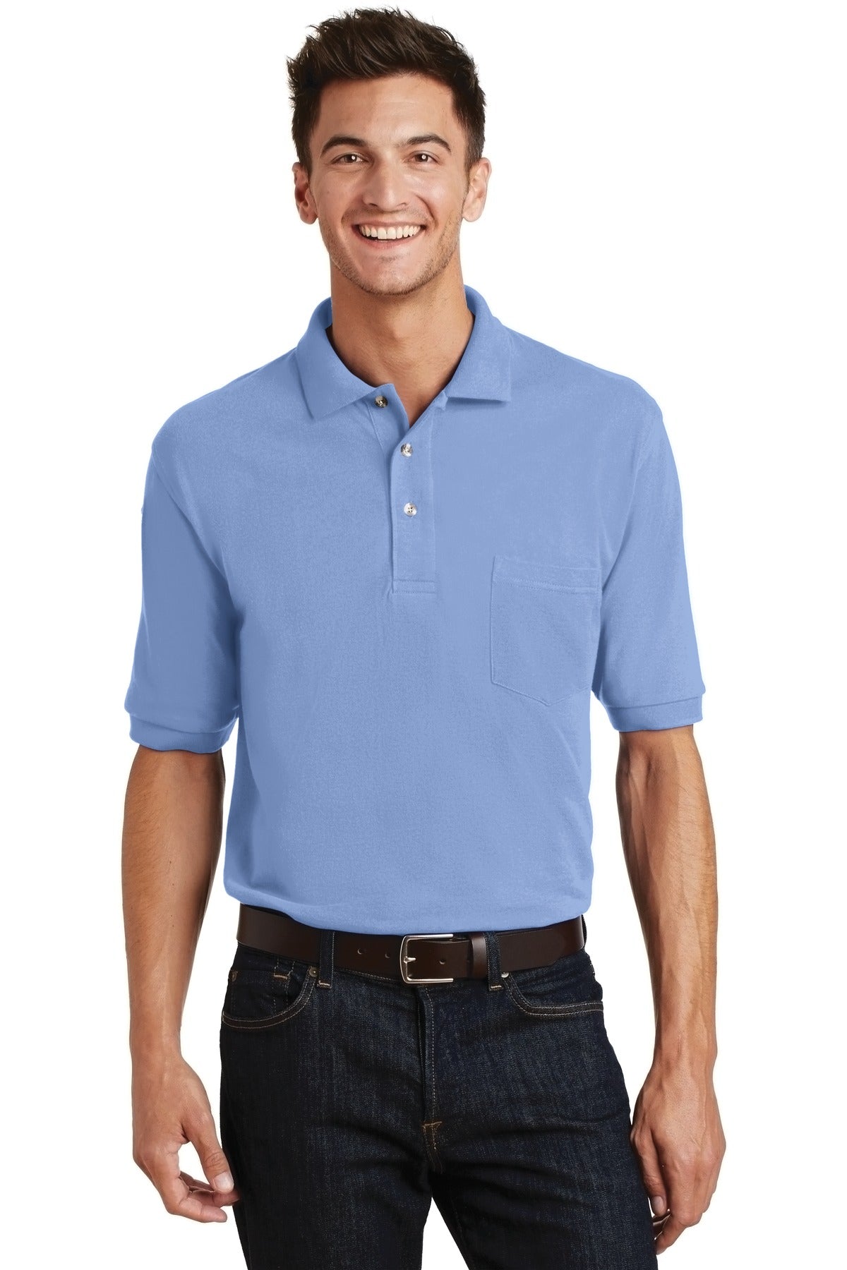 Port Authority Heavyweight Cotton Pique Polo with Pocket. K420P