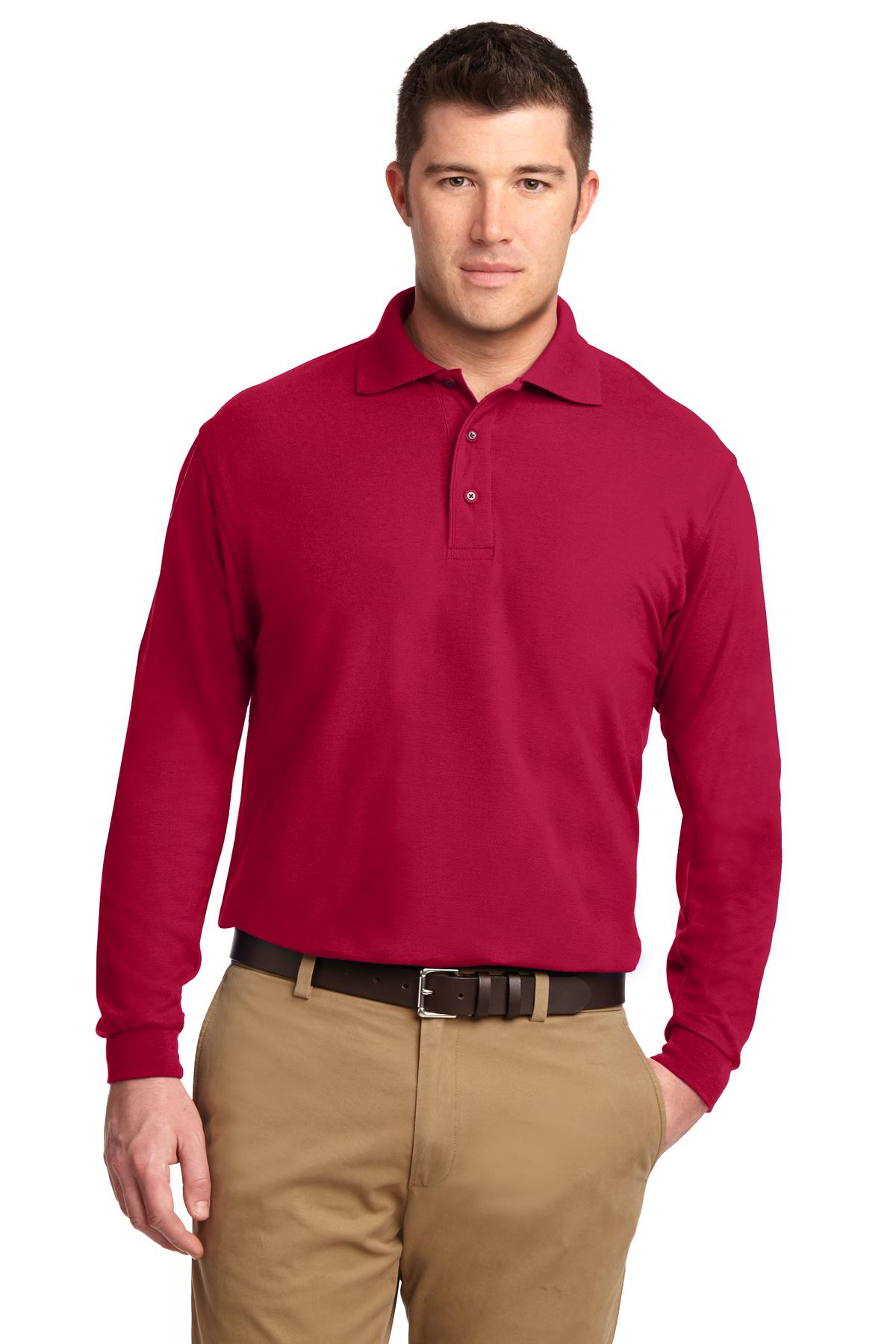 Port Authority Silk Touch™ Long Sleeve Polo. K500LS