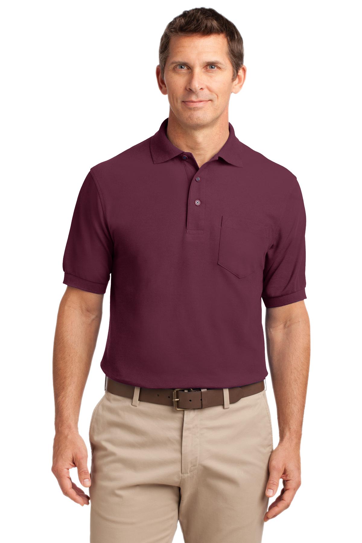 Port Authority Silk Touch™ Polo with Pocket. K500P