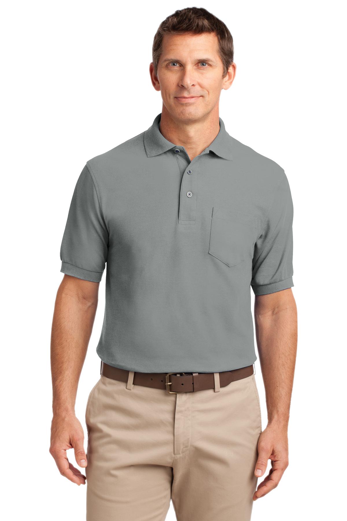 Port Authority Silk Touch™ Polo with Pocket. K500P