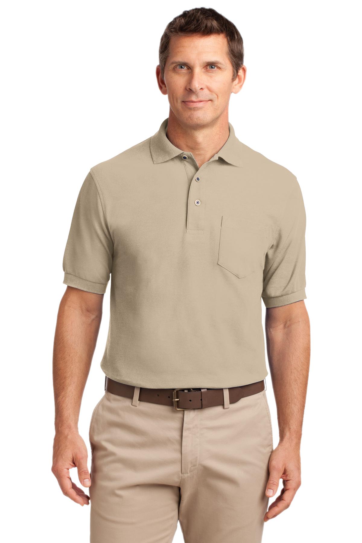 Port Authority Silk Touch™ Polo with Pocket. K500P