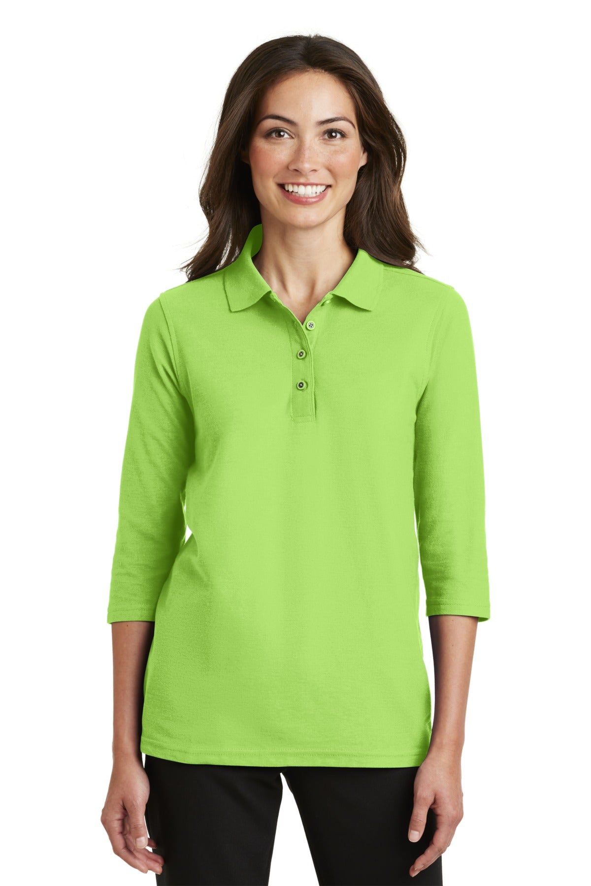 Port Authority Ladies Silk Touch™ 3/4-Sleeve Polo. L562