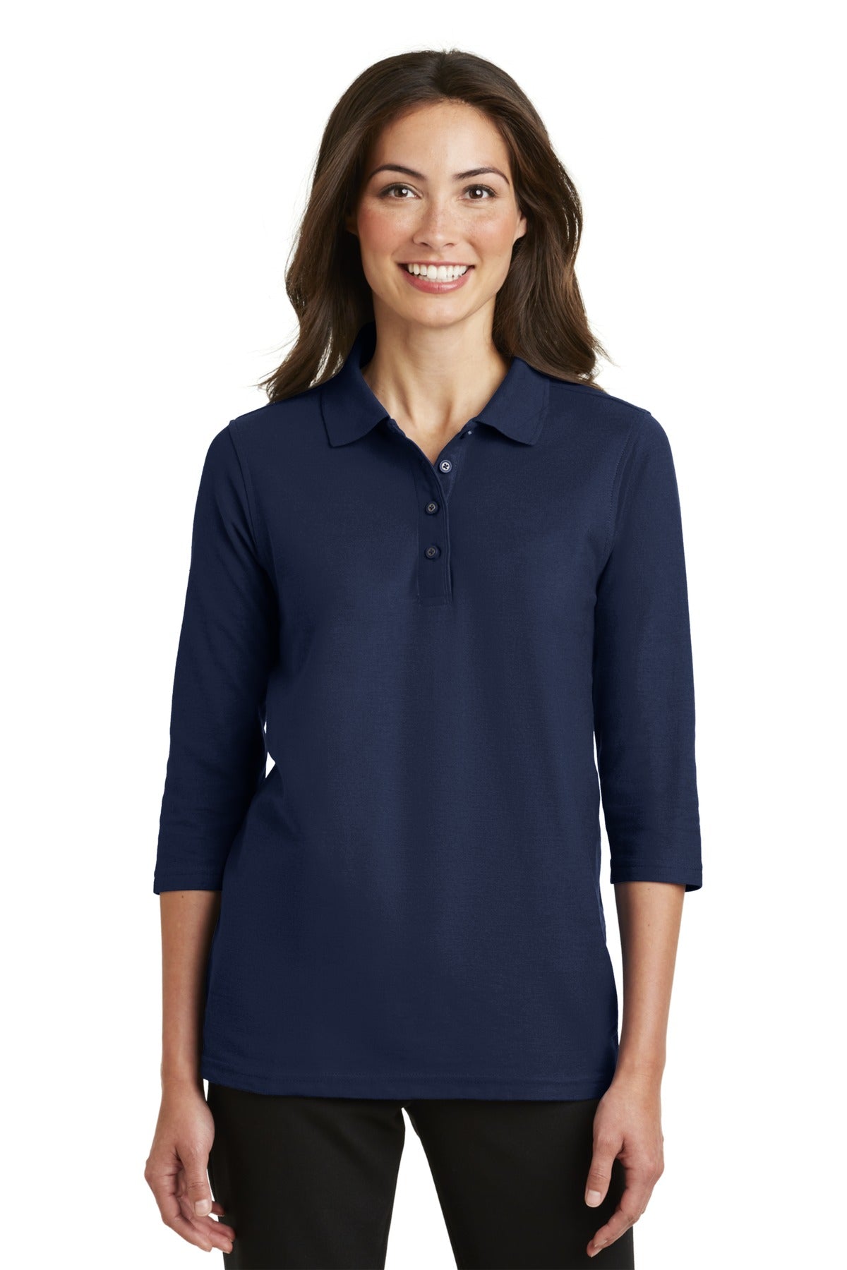 Port Authority Ladies Silk Touch™ 3/4-Sleeve Polo. L562