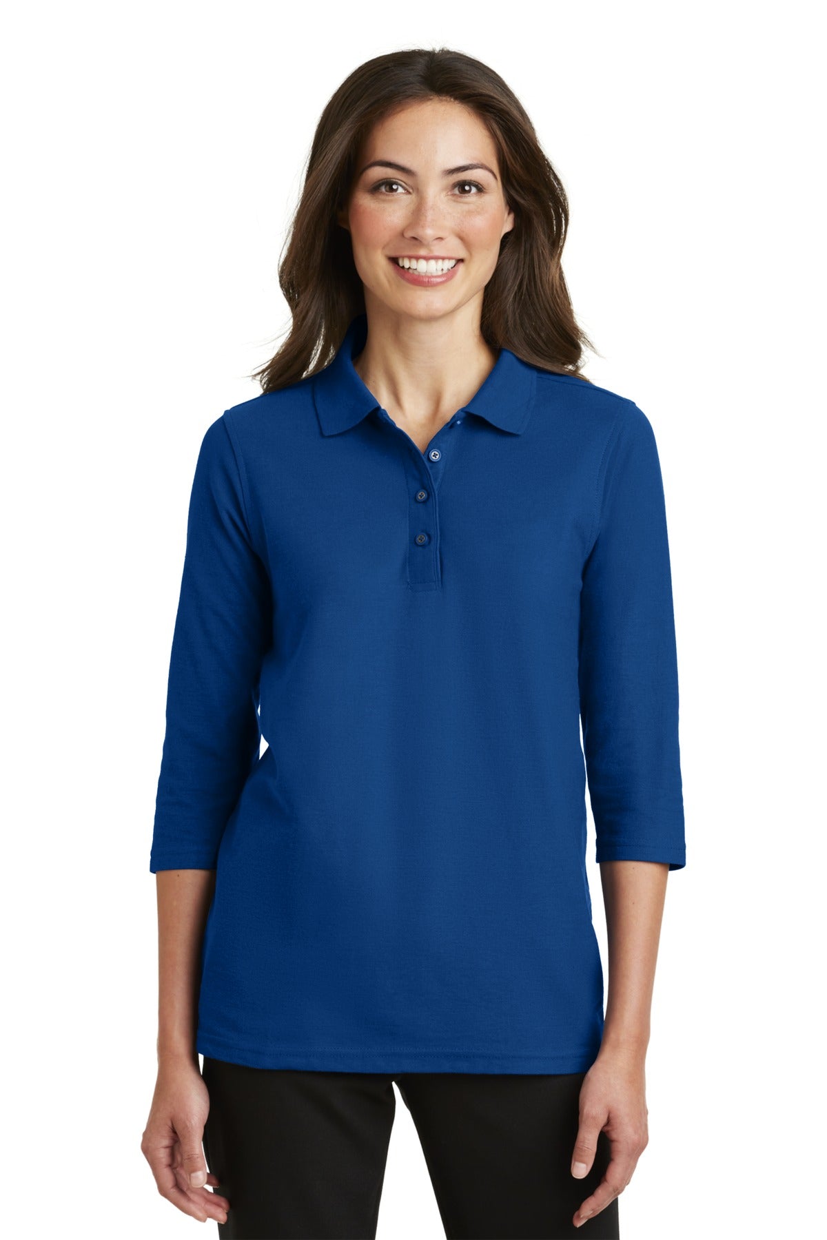 Port Authority Ladies Silk Touch™ 3/4-Sleeve Polo. L562