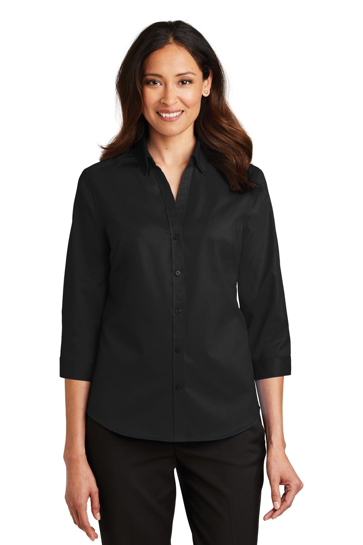 Port Authority Ladies 3/4-Sleeve SuperPro™ Twill Shirt. L665