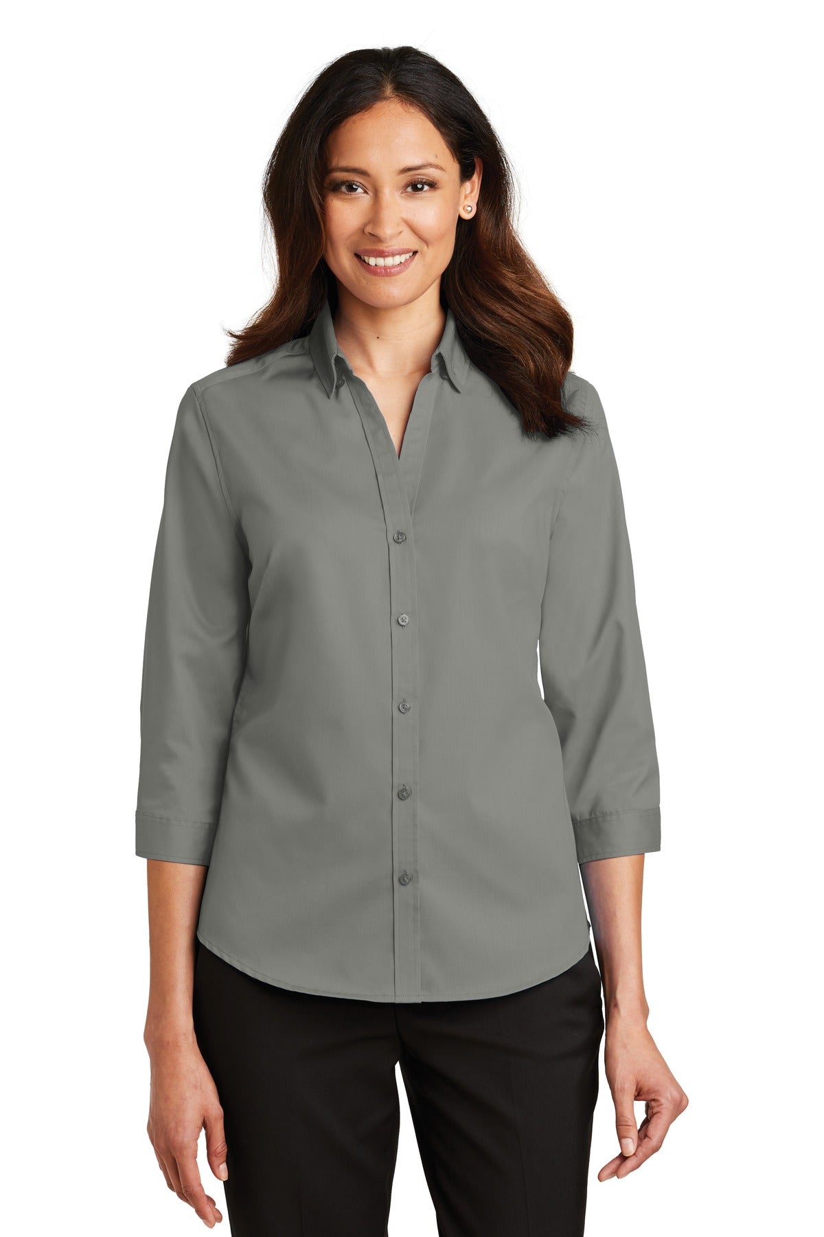 Port Authority Ladies 3/4-Sleeve SuperPro™ Twill Shirt. L665