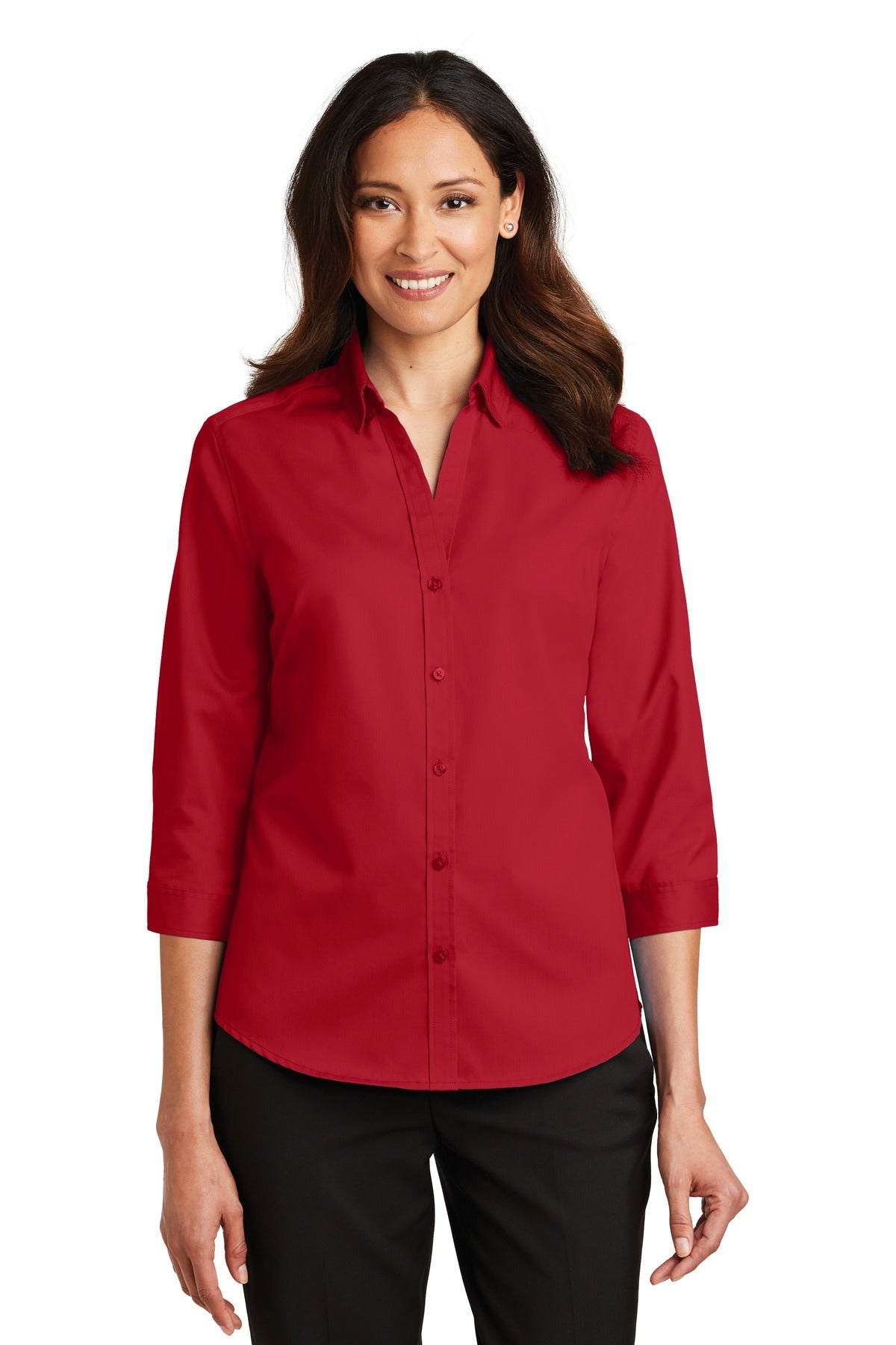 Port Authority Ladies 3/4-Sleeve SuperPro™ Twill Shirt. L665