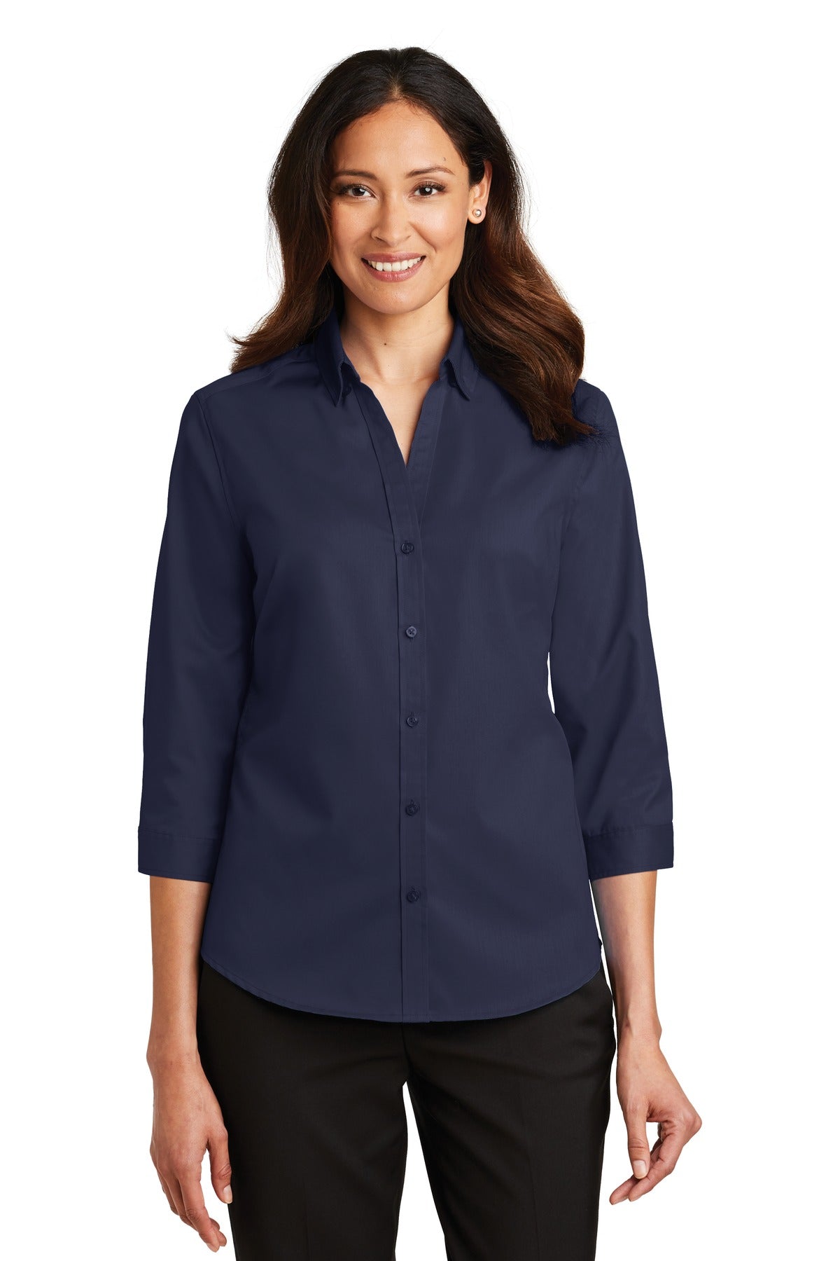 Port Authority Ladies 3/4-Sleeve SuperPro™ Twill Shirt. L665