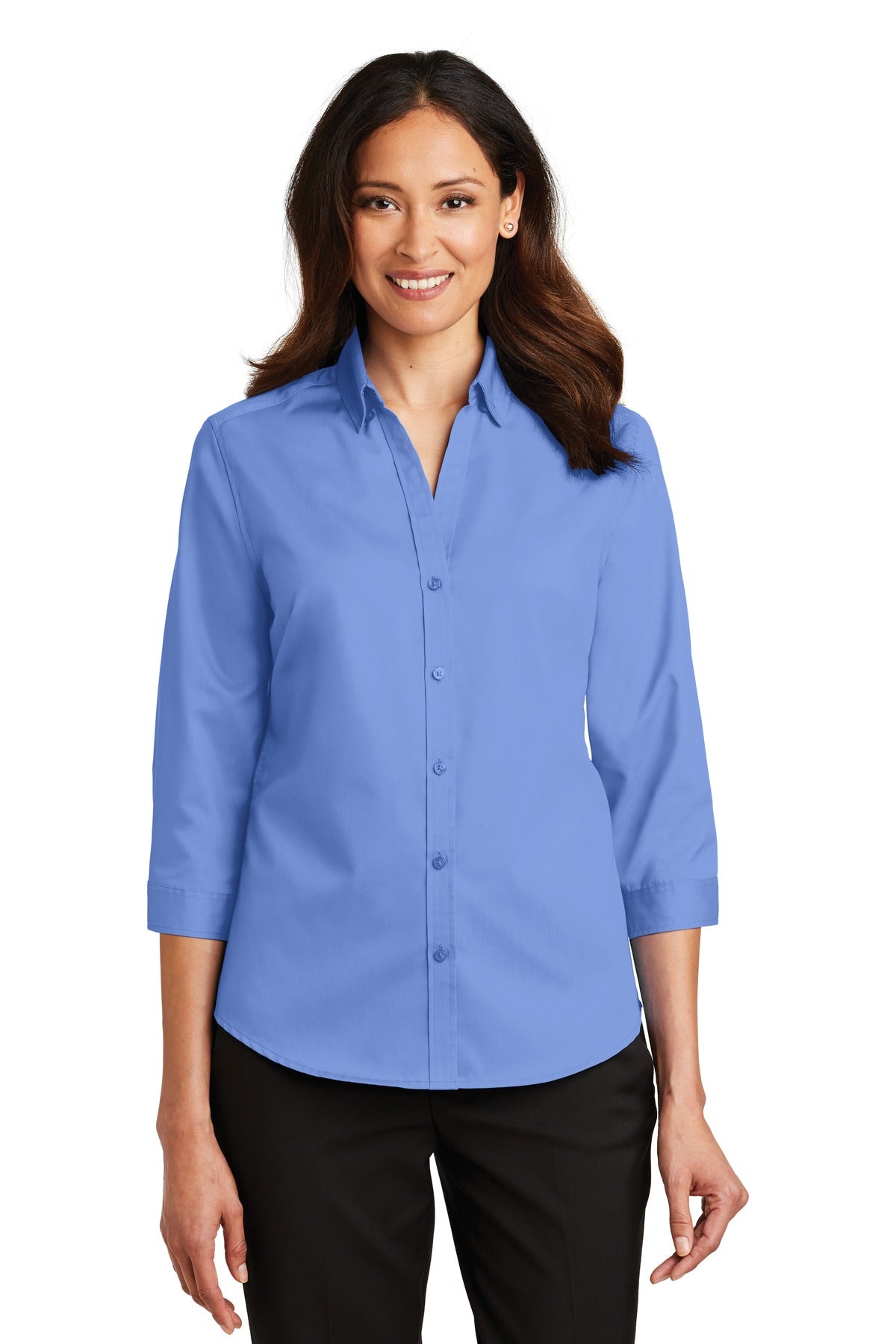 Port Authority Ladies 3/4-Sleeve SuperPro™ Twill Shirt. L665