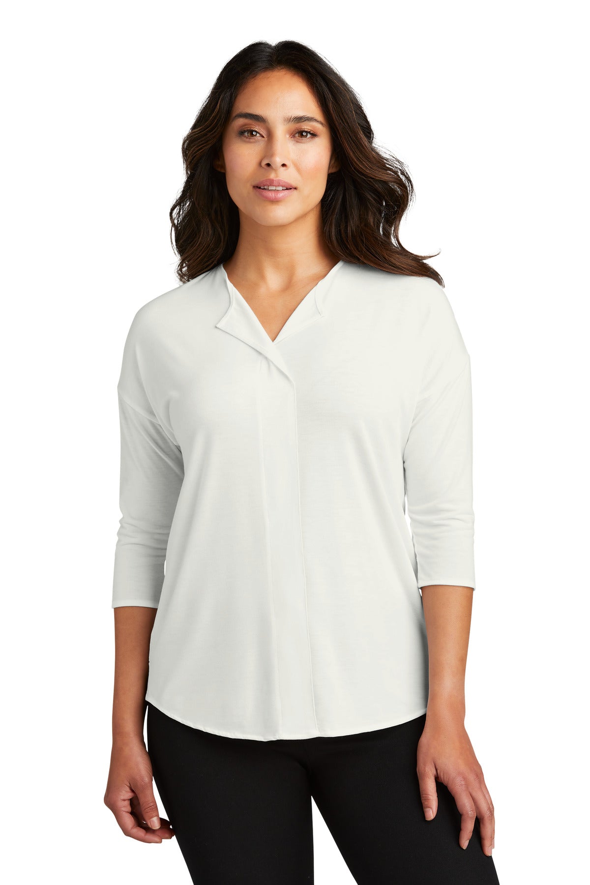 Port Authority Ladies Concept 3/4-Sleeve Soft Split Neck Top. LK5433