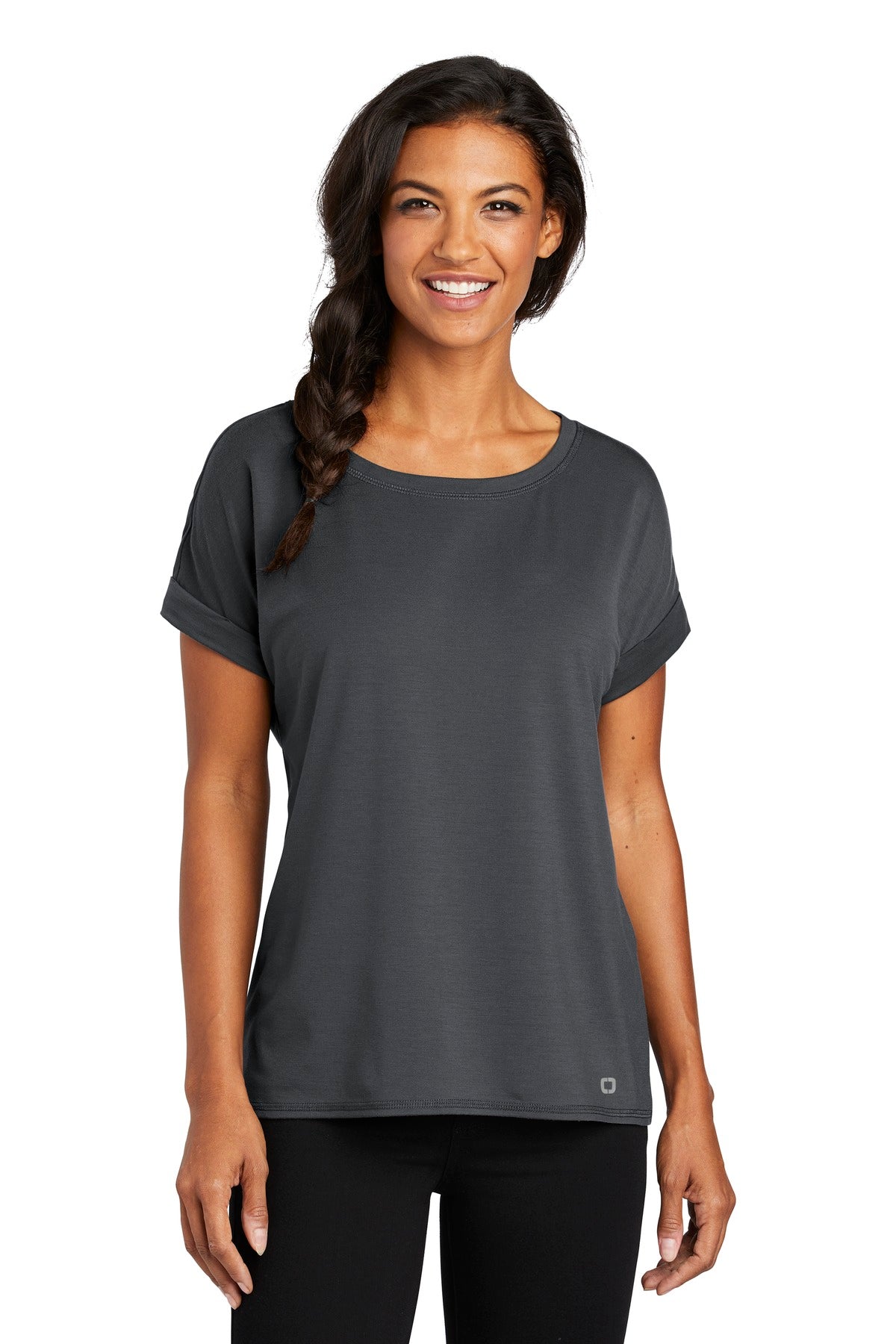 OGIO Ladies Luuma Cuffed Short Sleeve. LOG800