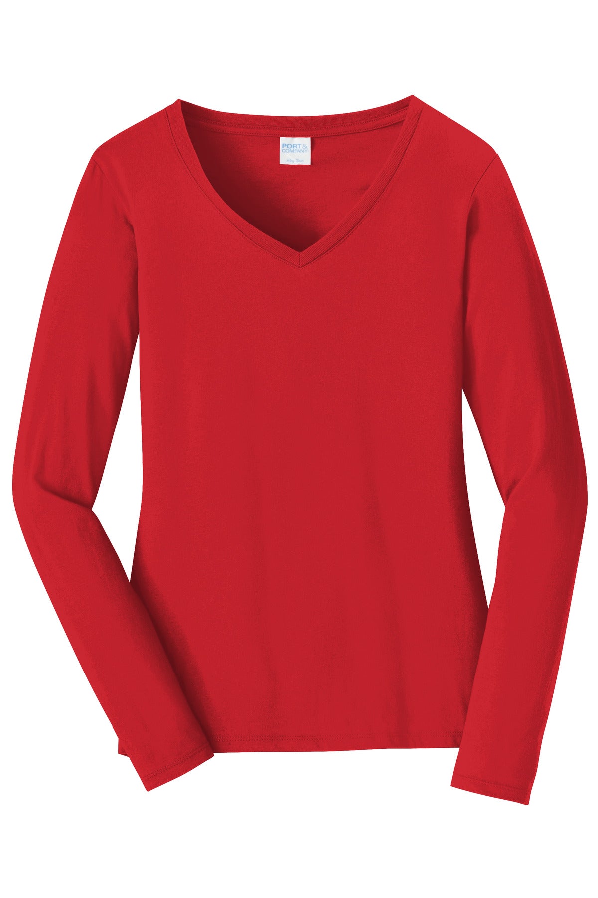 Port & Company Ladies Long Sleeve Fan Favorite V-Neck Tee. LPC450VLS