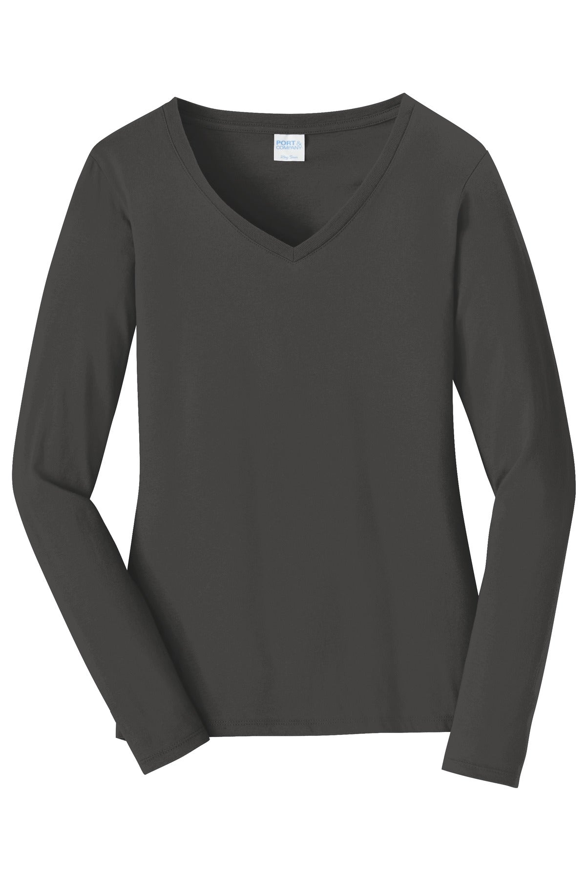 Port & Company Ladies Long Sleeve Fan Favorite V-Neck Tee. LPC450VLS