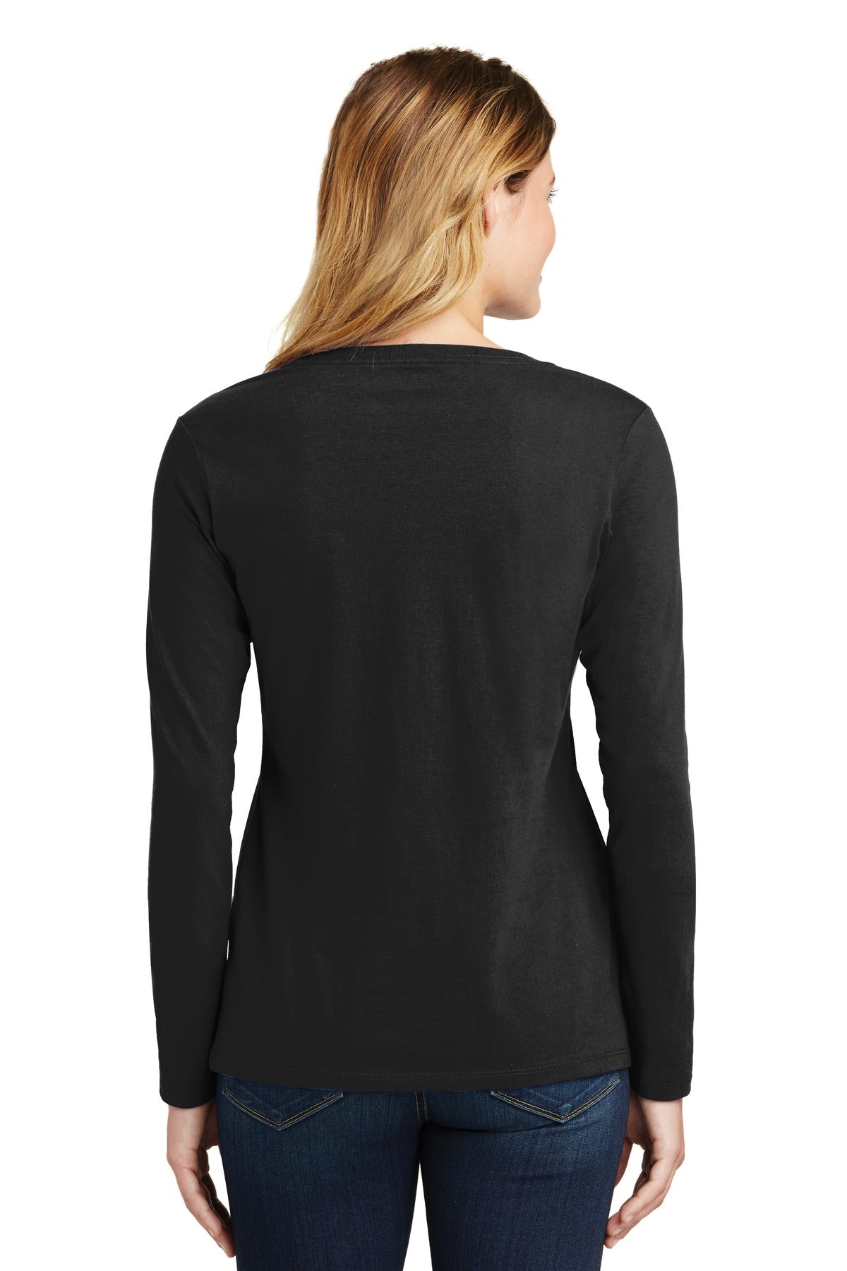 Port & Company Ladies Long Sleeve Fan Favorite V-Neck Tee. LPC450VLS