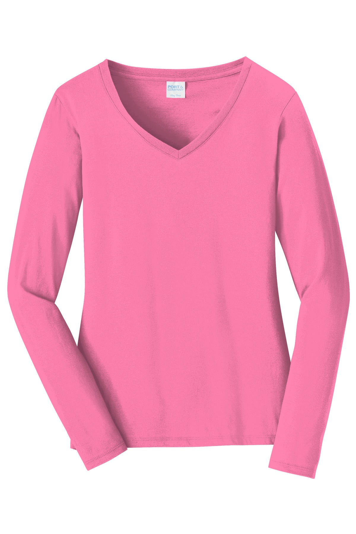 Port & Company Ladies Long Sleeve Fan Favorite V-Neck Tee. LPC450VLS