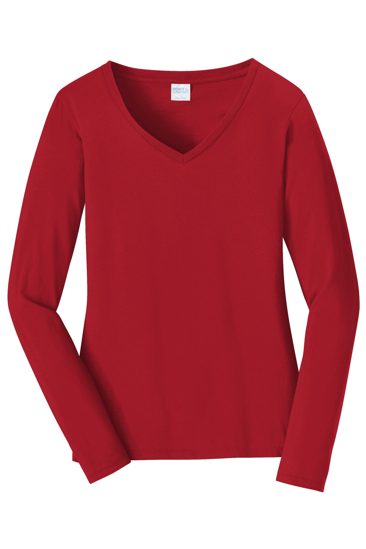 Port & Company Ladies Long Sleeve Fan Favorite V-Neck Tee. LPC450VLS