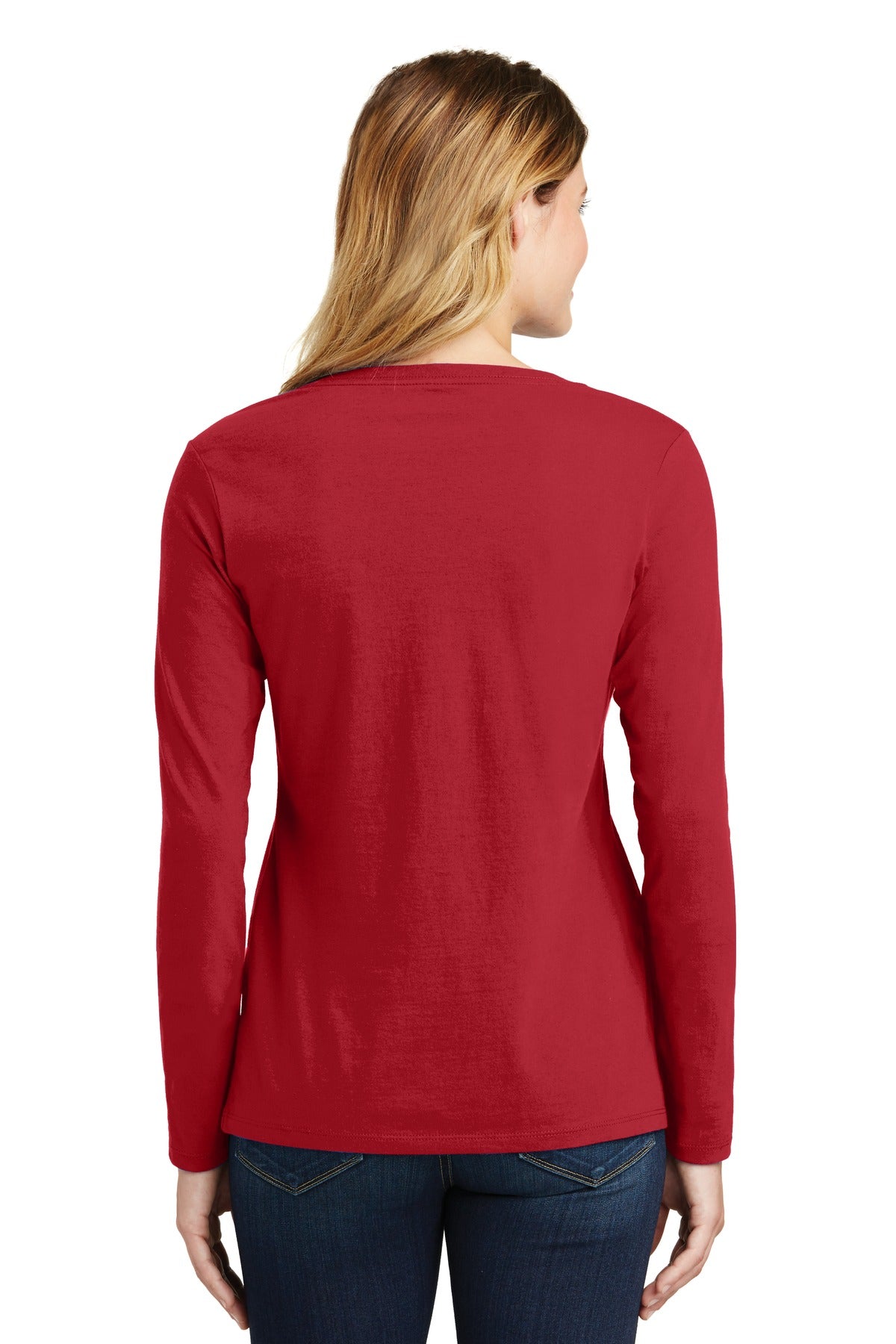 Port & Company Ladies Long Sleeve Fan Favorite V-Neck Tee. LPC450VLS
