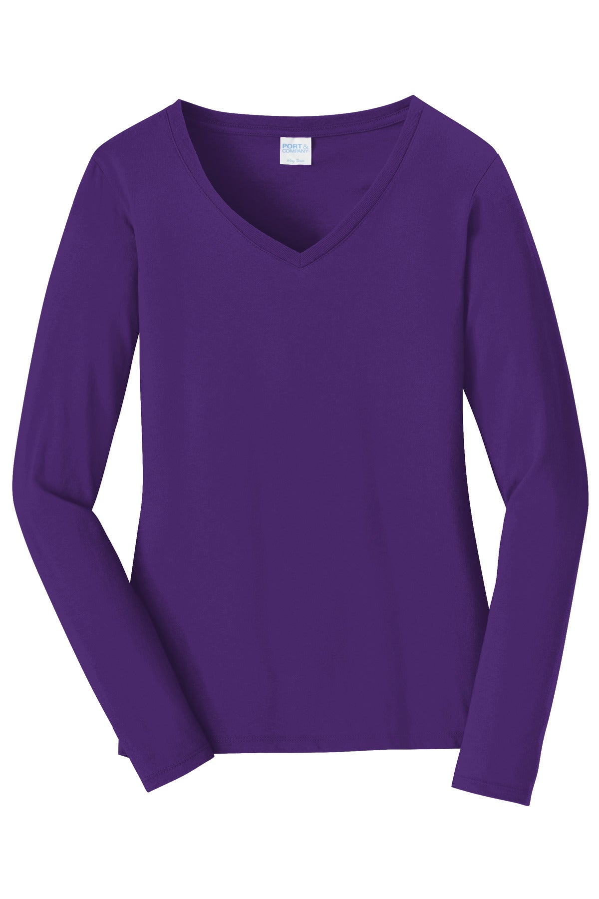Port & Company Ladies Long Sleeve Fan Favorite V-Neck Tee. LPC450VLS