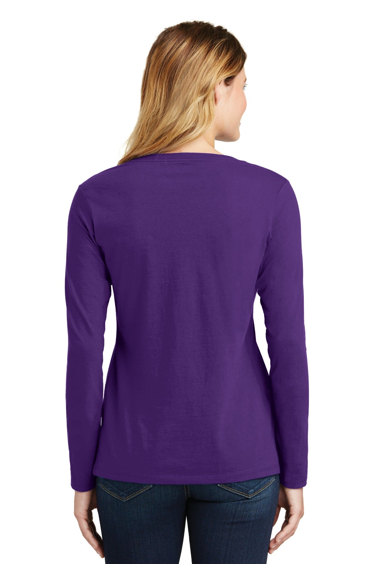 Port & Company Ladies Long Sleeve Fan Favorite V-Neck Tee. LPC450VLS