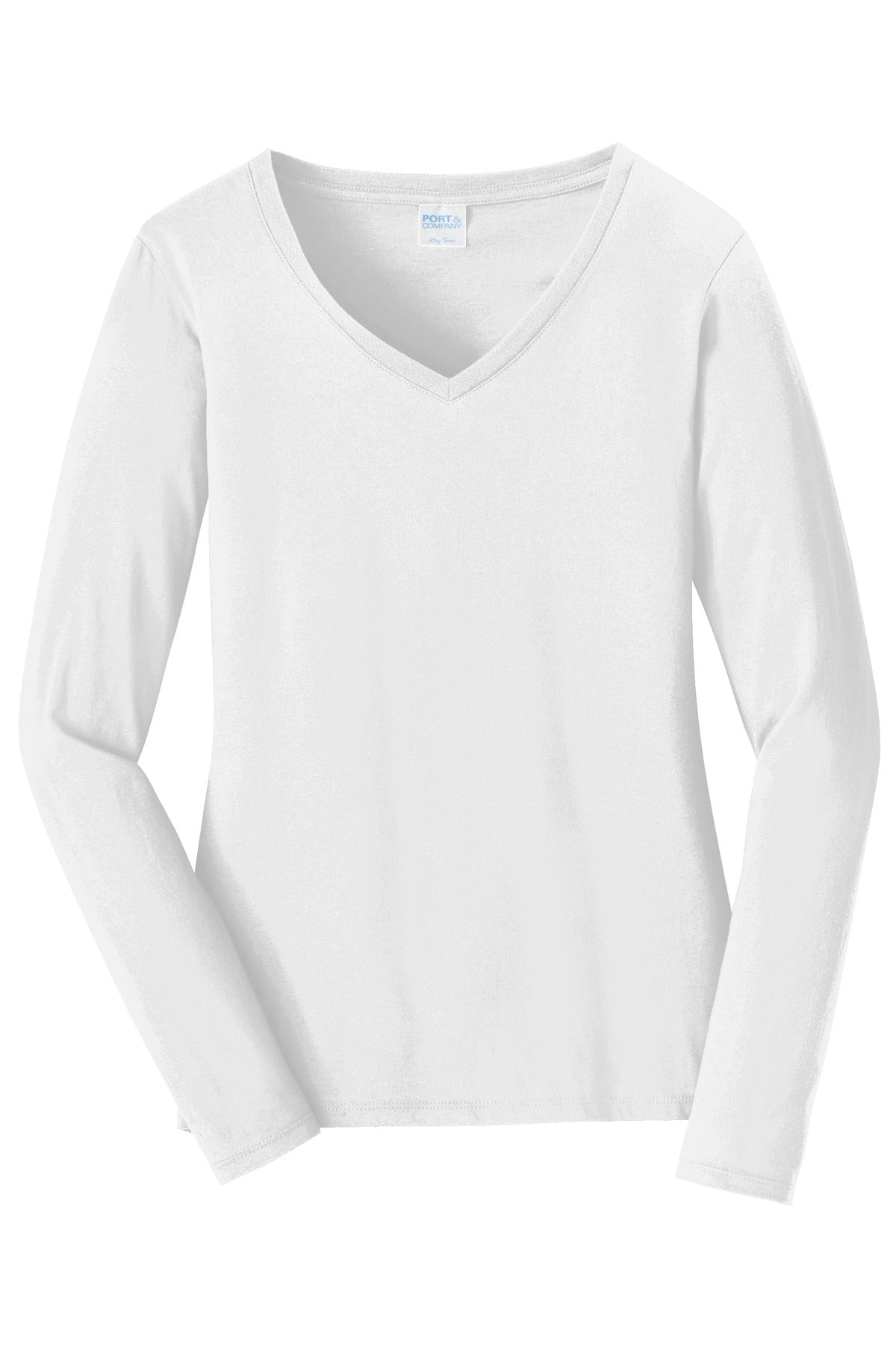 Port & Company Ladies Long Sleeve Fan Favorite V-Neck Tee. LPC450VLS