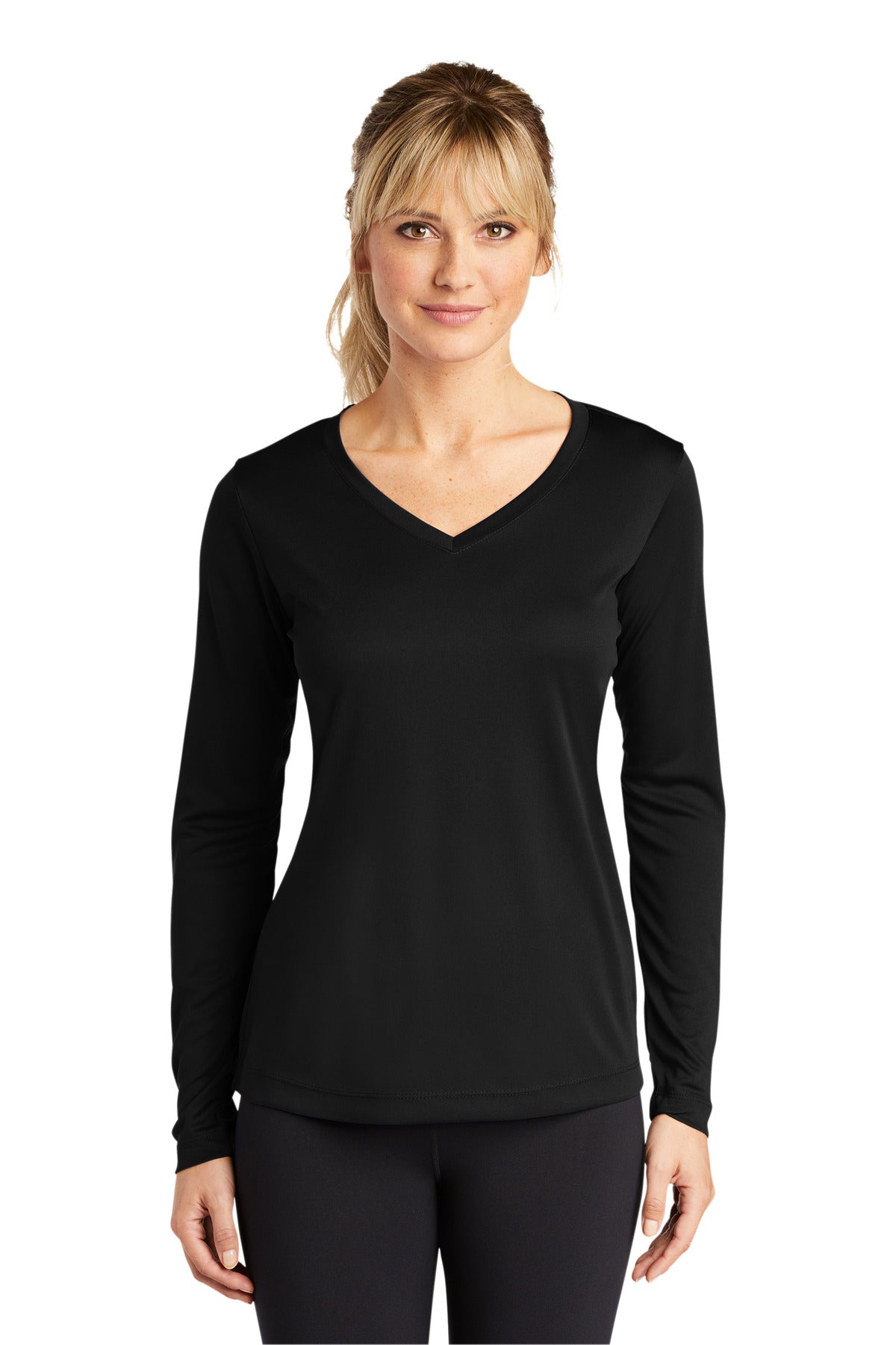 Sport-Tek Ladies Long Sleeve PosiCharge Competitor™ V-Neck Tee. LST353LS