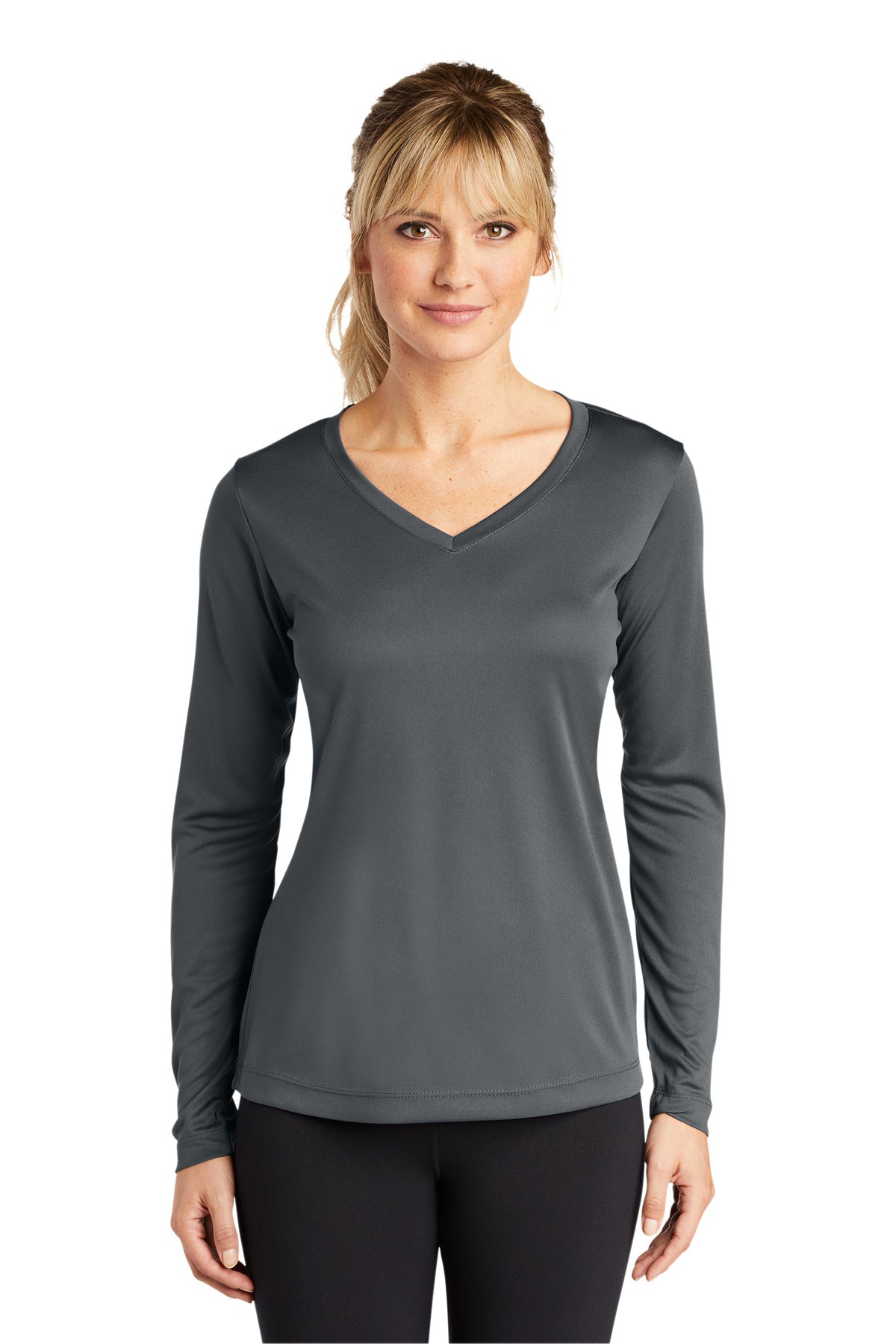 Sport-Tek Ladies Long Sleeve PosiCharge Competitor™ V-Neck Tee. LST353LS