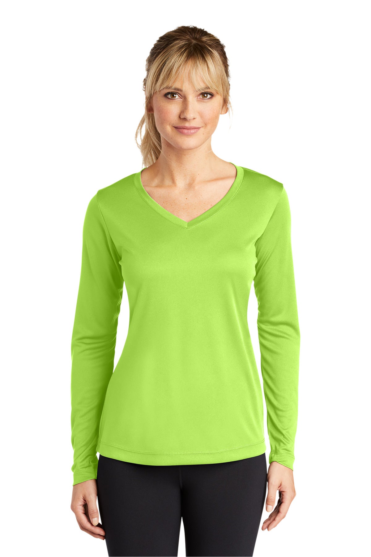 Sport-Tek Ladies Long Sleeve PosiCharge Competitor™ V-Neck Tee. LST353LS