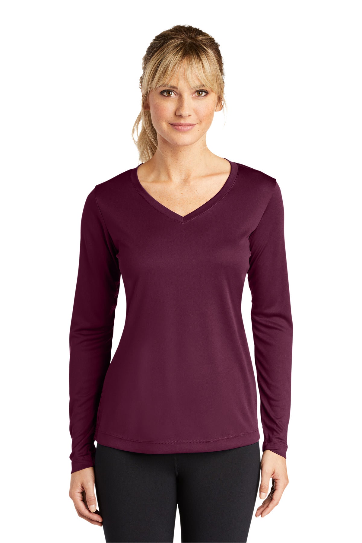 Sport-Tek Ladies Long Sleeve PosiCharge Competitor™ V-Neck Tee. LST353LS