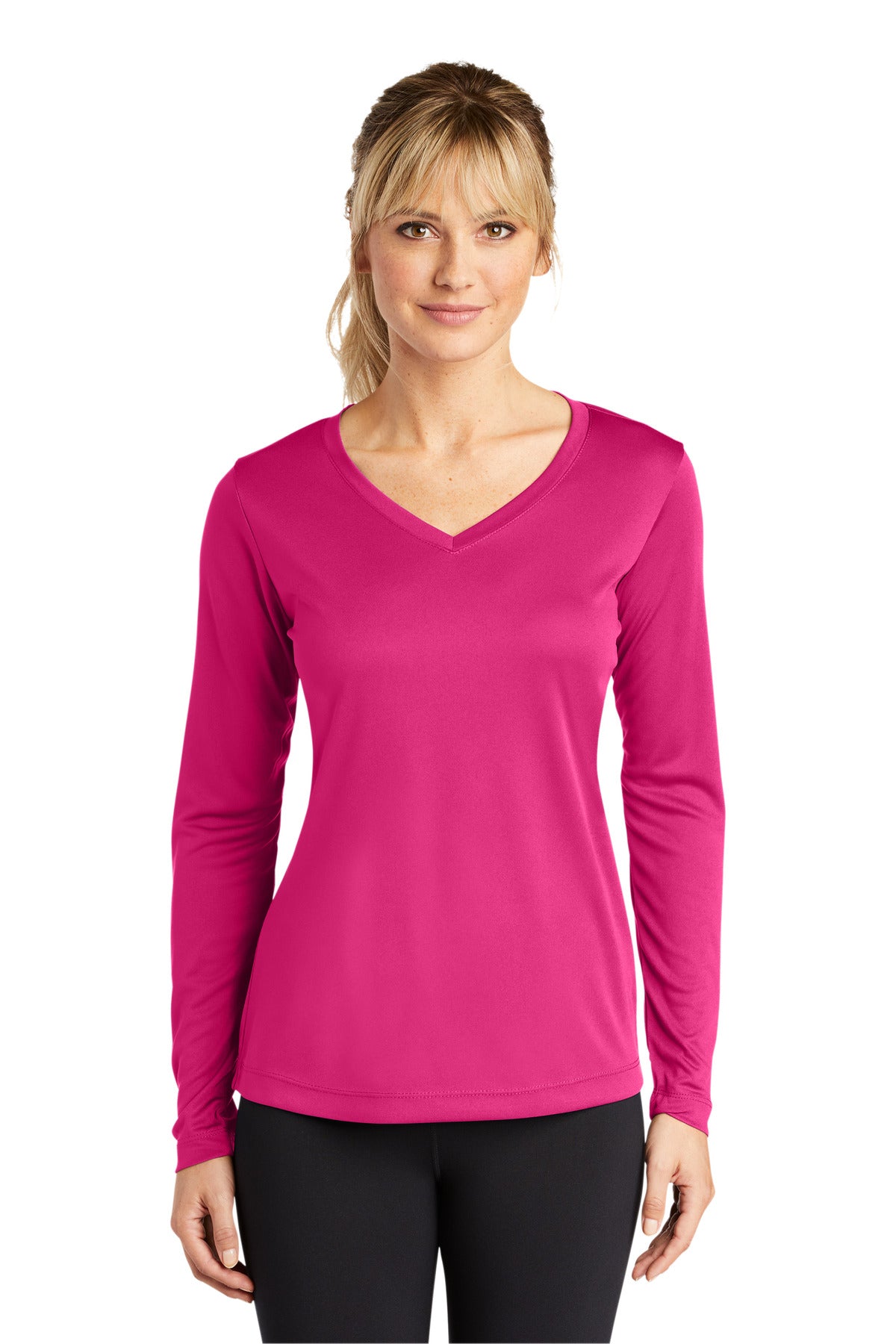 Sport-Tek Ladies Long Sleeve PosiCharge Competitor™ V-Neck Tee. LST353LS