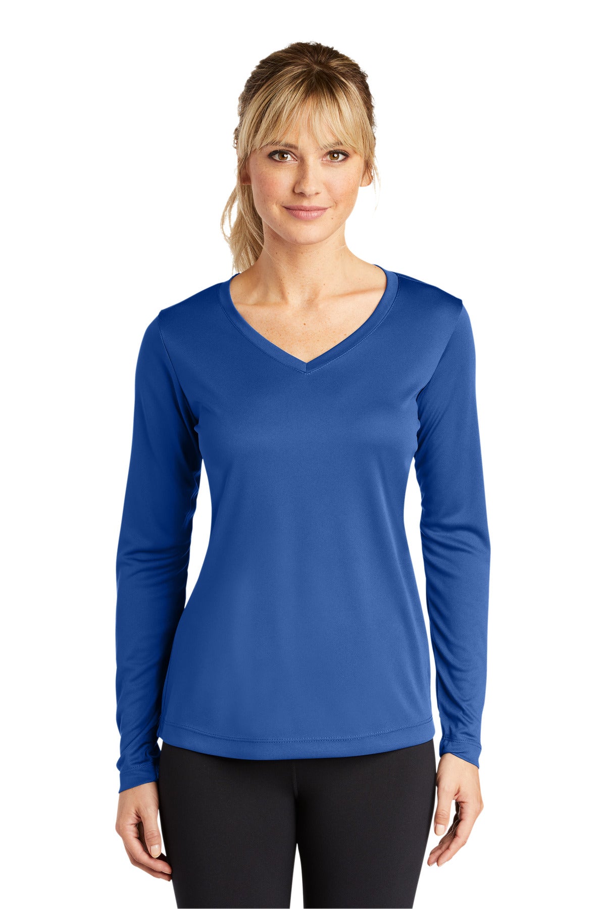 Sport-Tek Ladies Long Sleeve PosiCharge Competitor™ V-Neck Tee. LST353LS