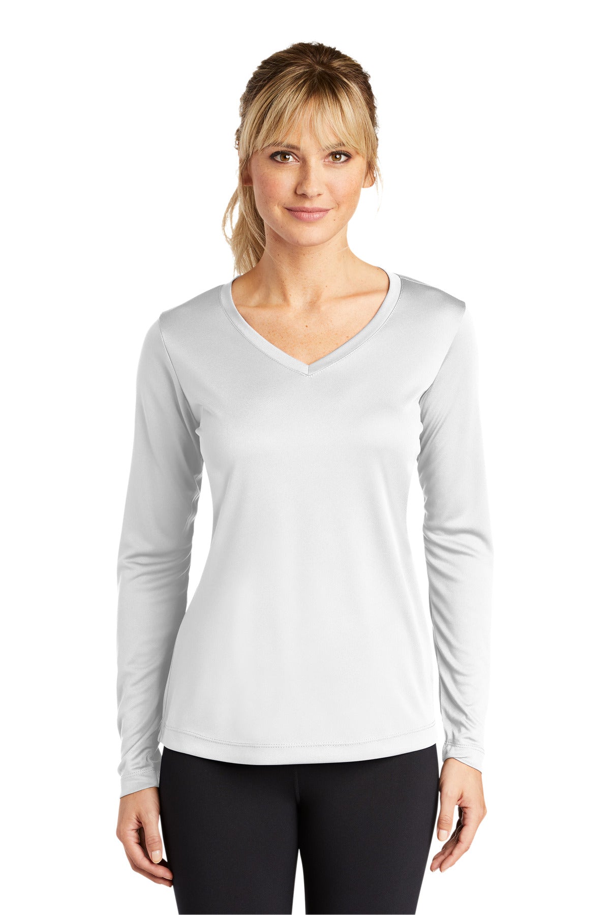 Sport-Tek Ladies Long Sleeve PosiCharge Competitor™ V-Neck Tee. LST353LS
