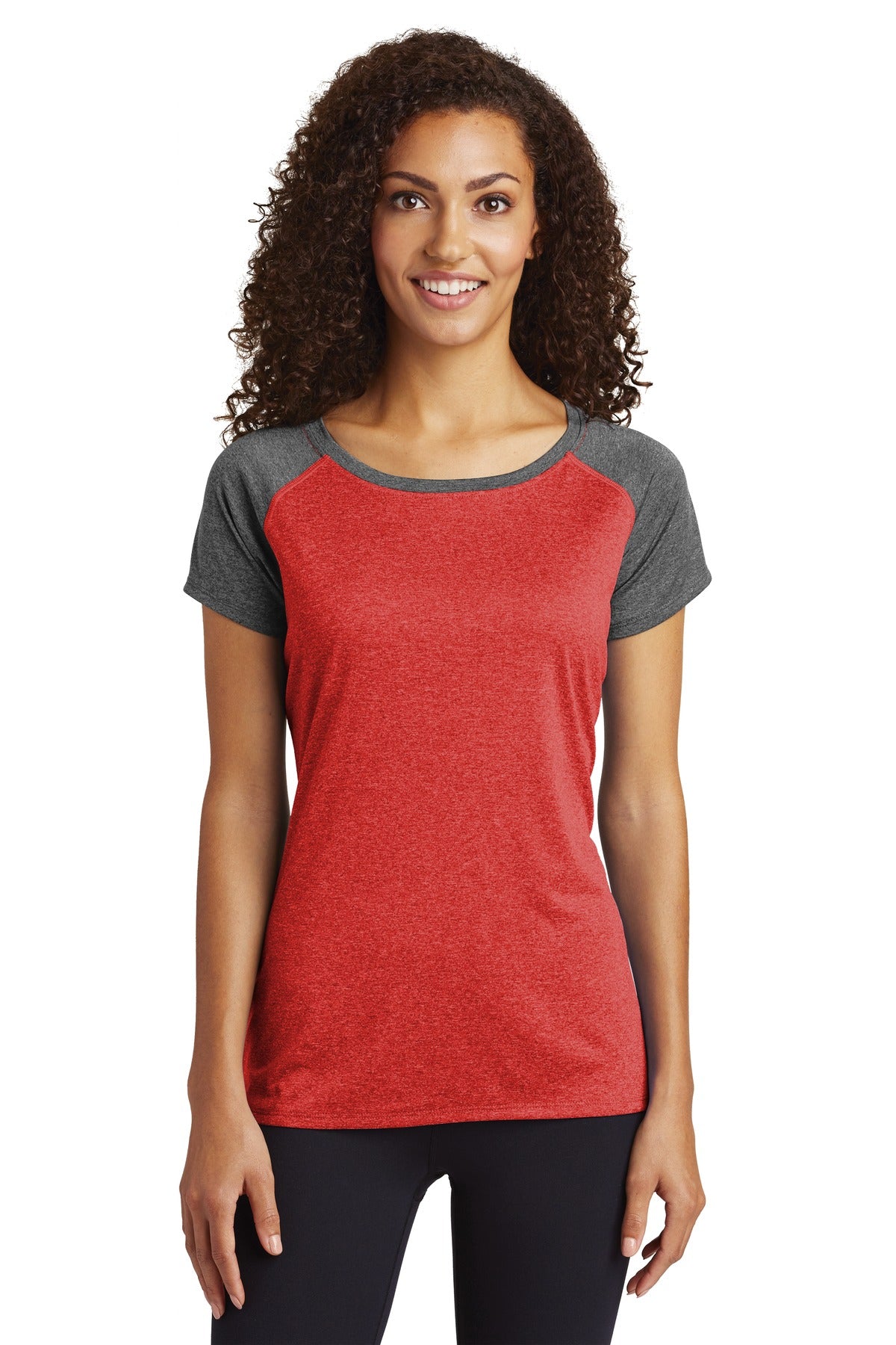 Sport-Tek Ladies Heather-On-Heather Contender ™ Scoop Neck Tee. LST362